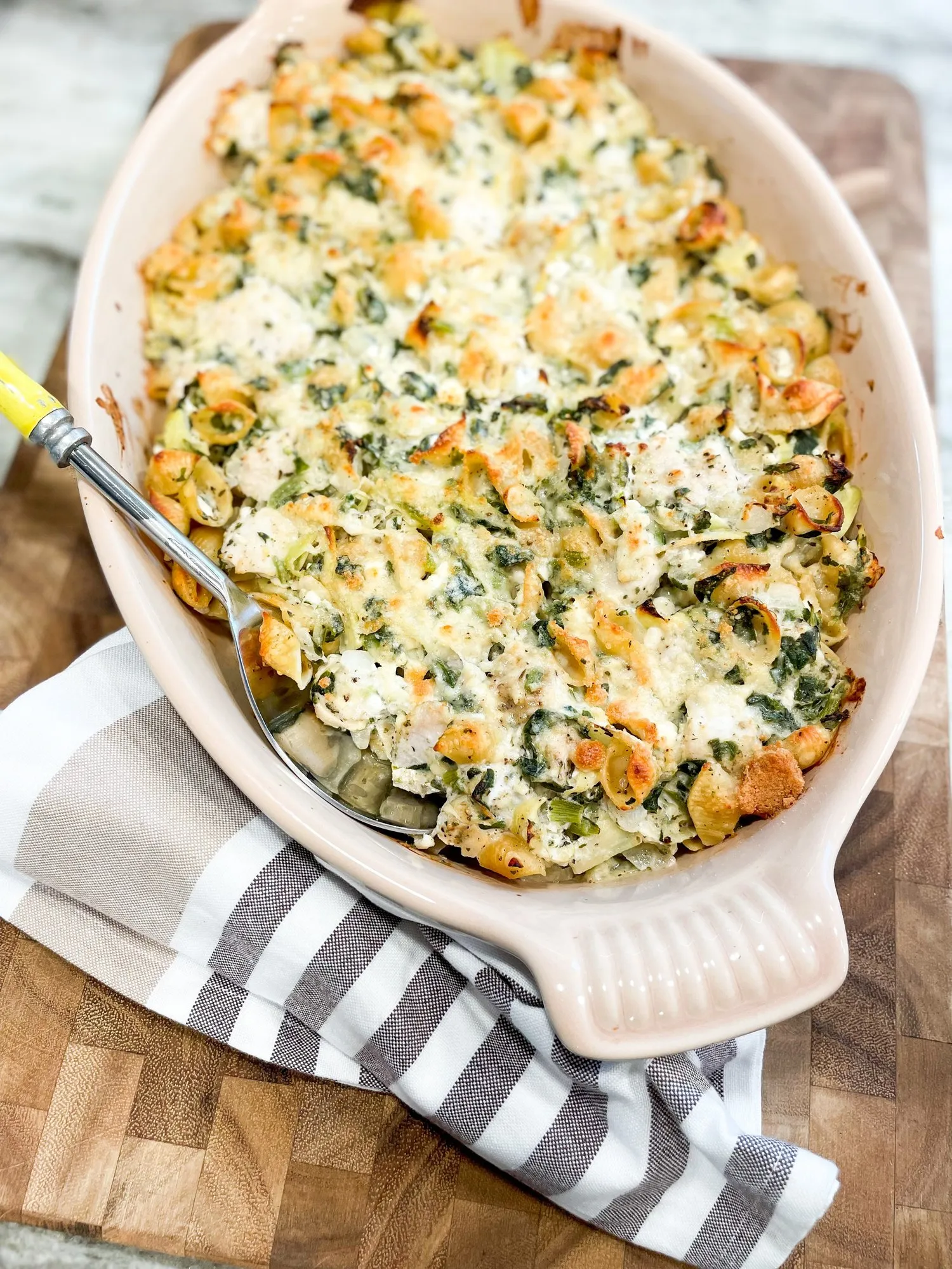 Ground Chicken Spinach Noodle Bake