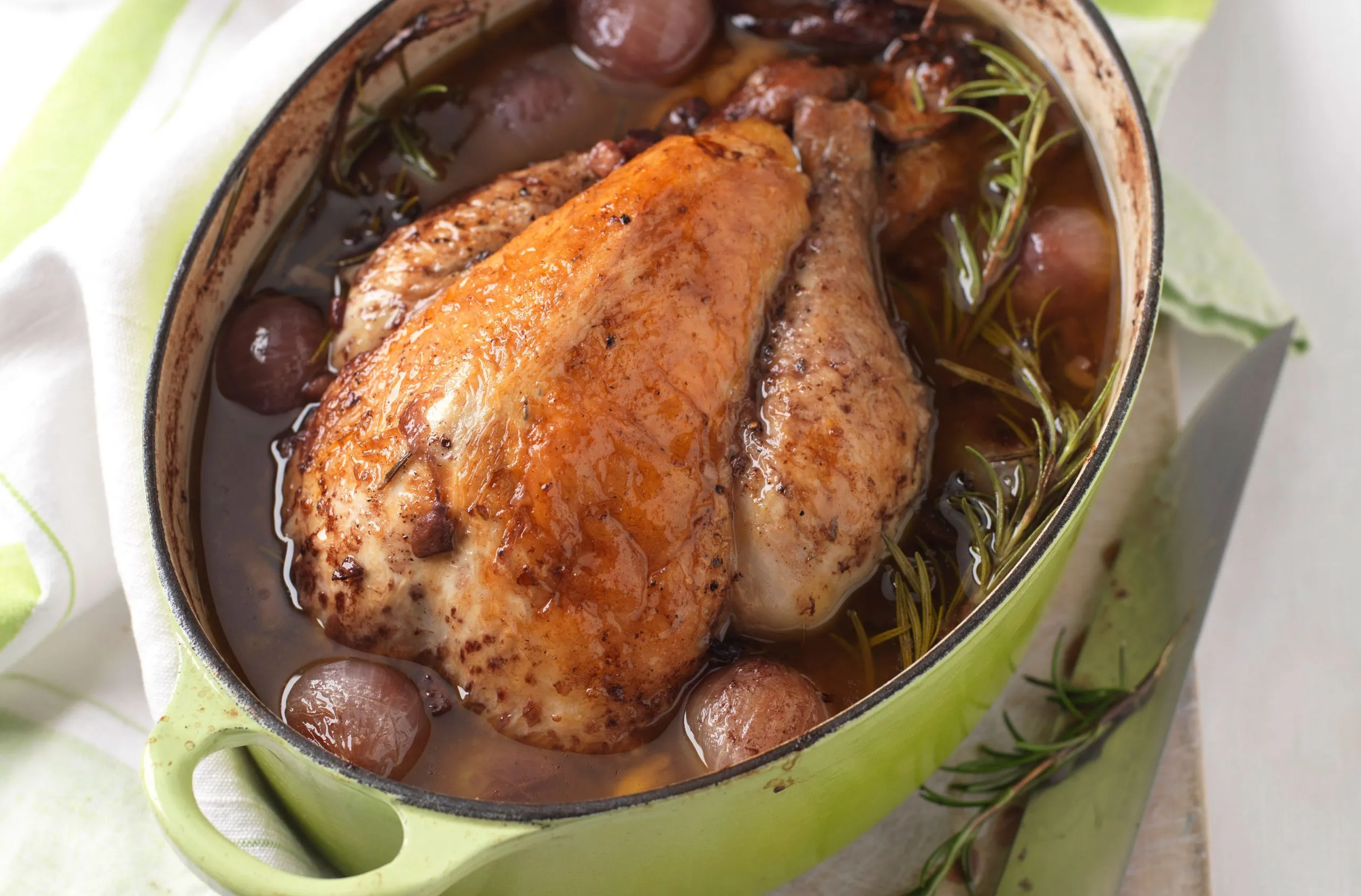 Guinea Fowl Breast Stuffed with Wild Mushrooms in a Red Wine Sauce