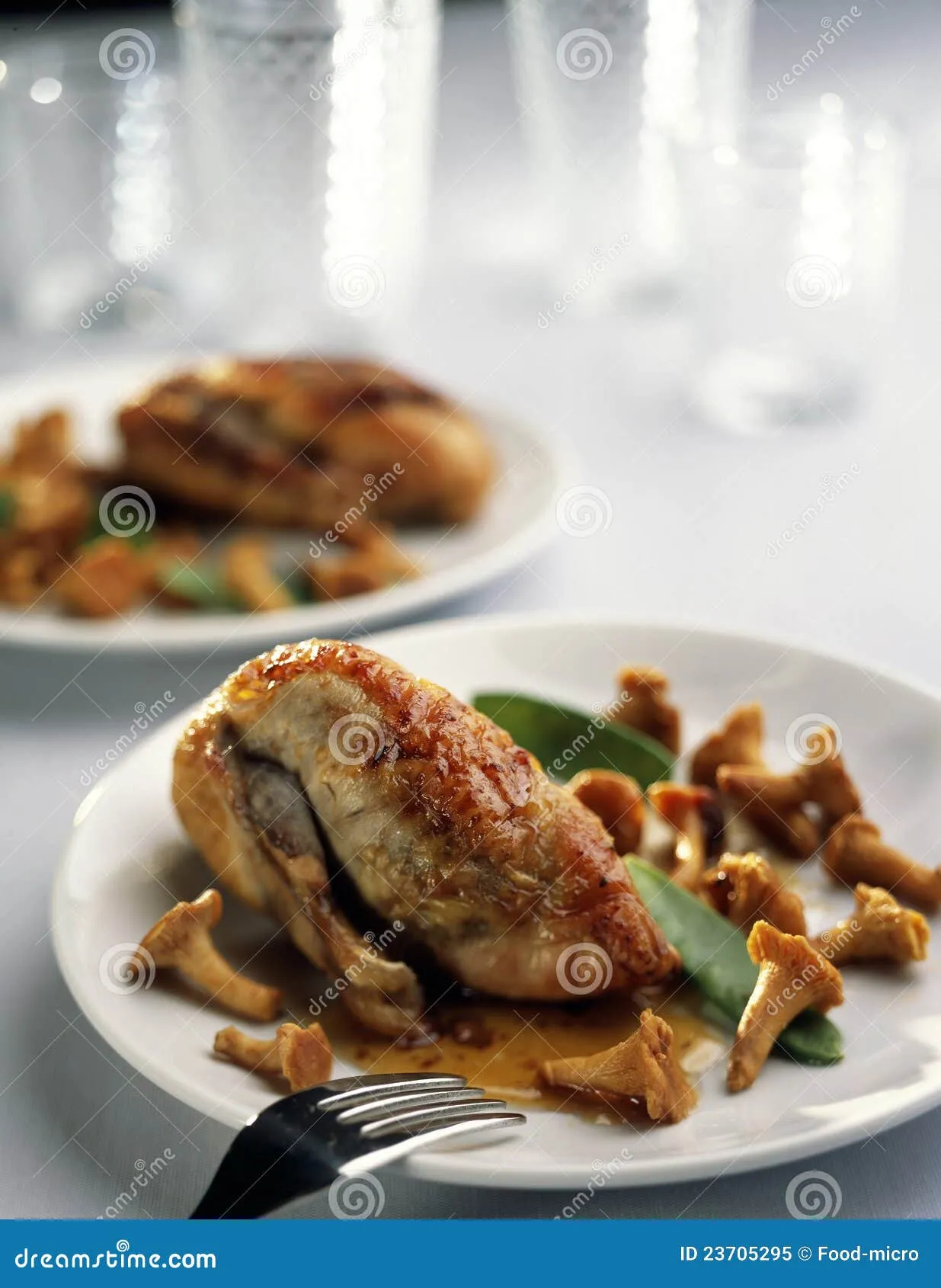 Guinea Hen Breast with Chanterelles and Polenta