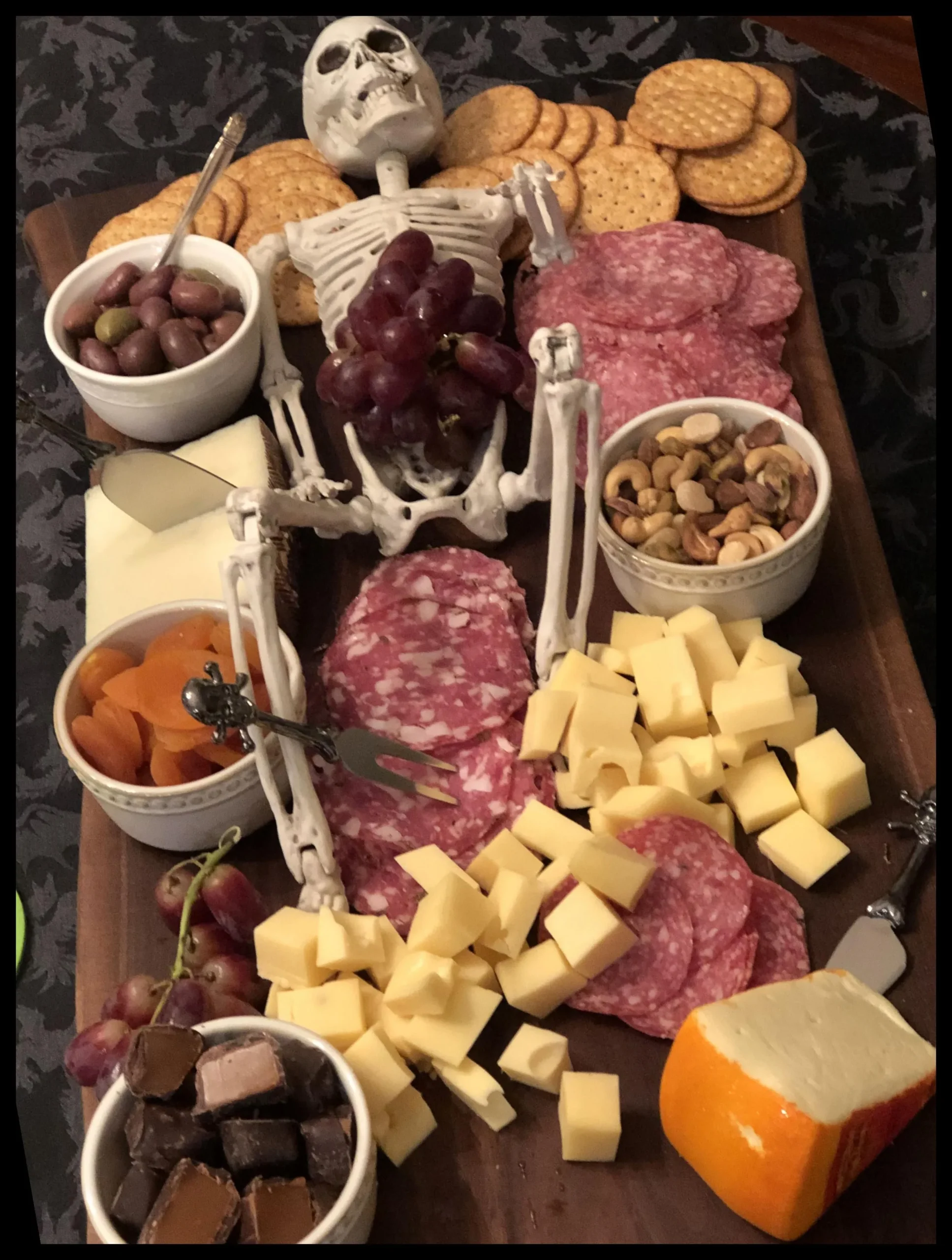 Halloween Charcuterie Board Skeleton