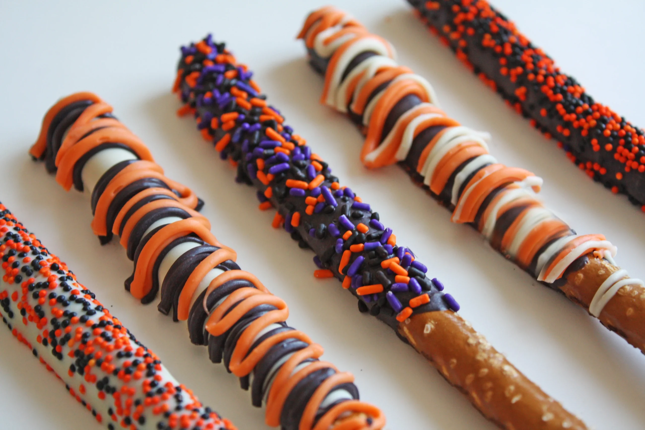 Halloween Chocolate Pretzel Rods