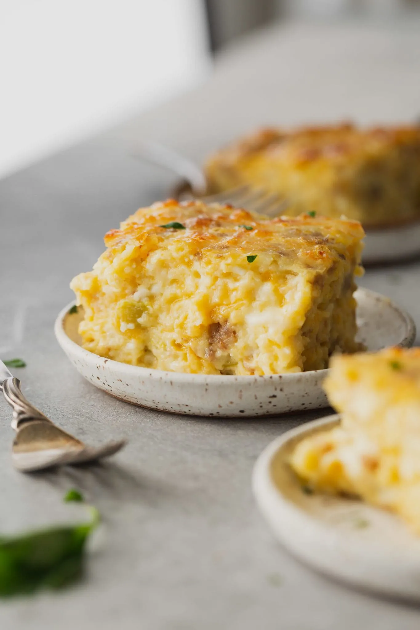 Ham and Pepper Jack Souffle