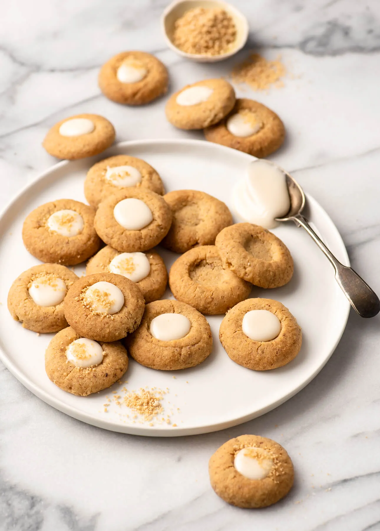 Hazelnut Maple Thumbprint Cookies with Maple Butter