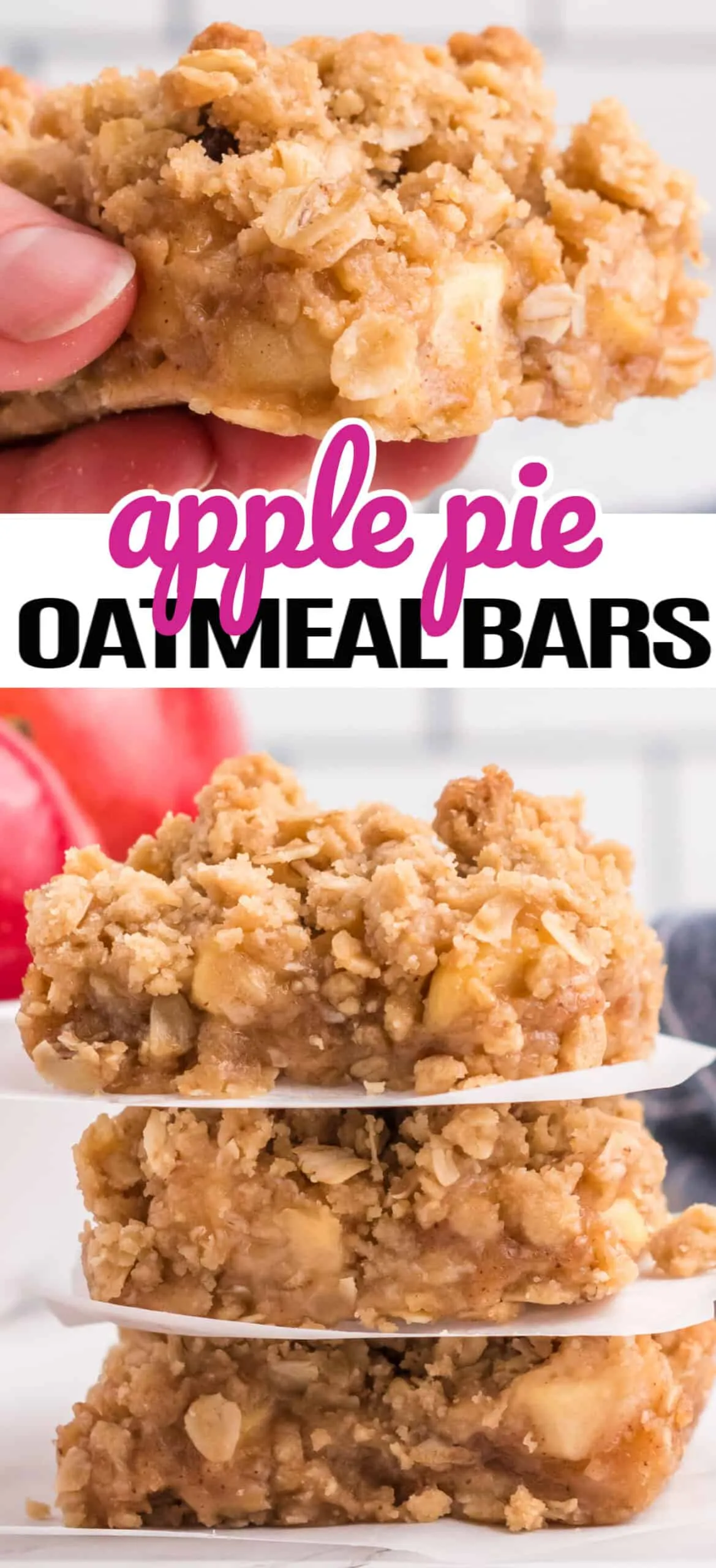 Healthier Apple Pie Oatmeal Bars