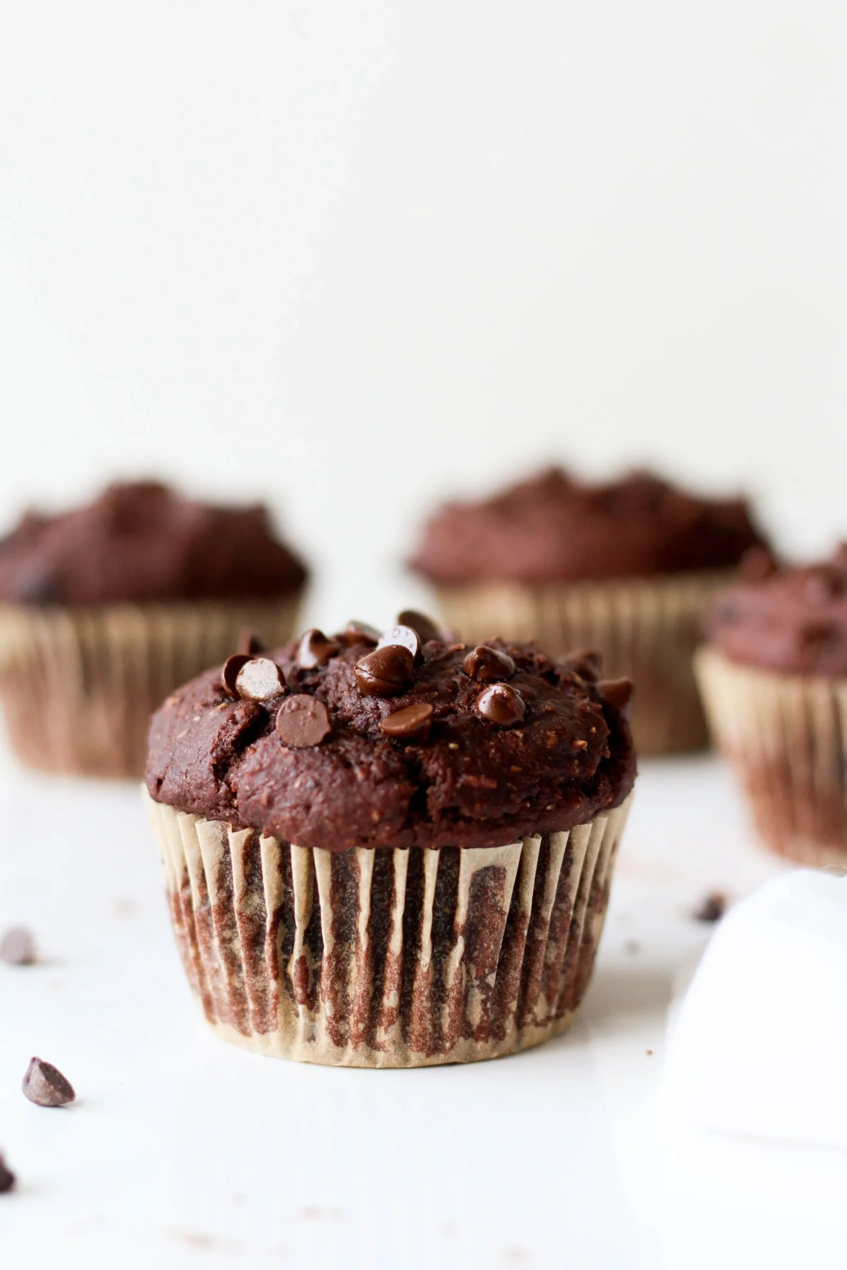 Healthier Double Chocolate Chip Muffins