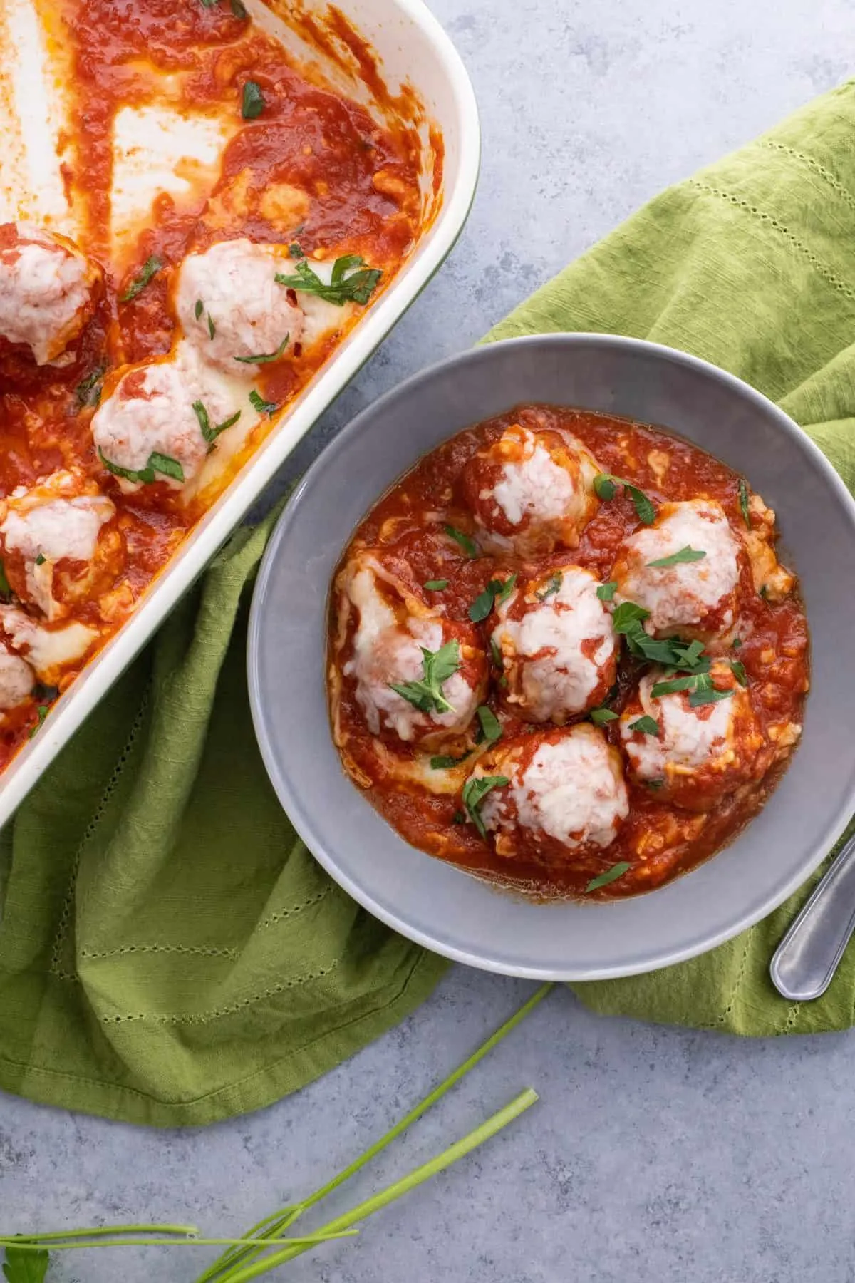 Healthy Baked Chicken Meatball Parmesan
