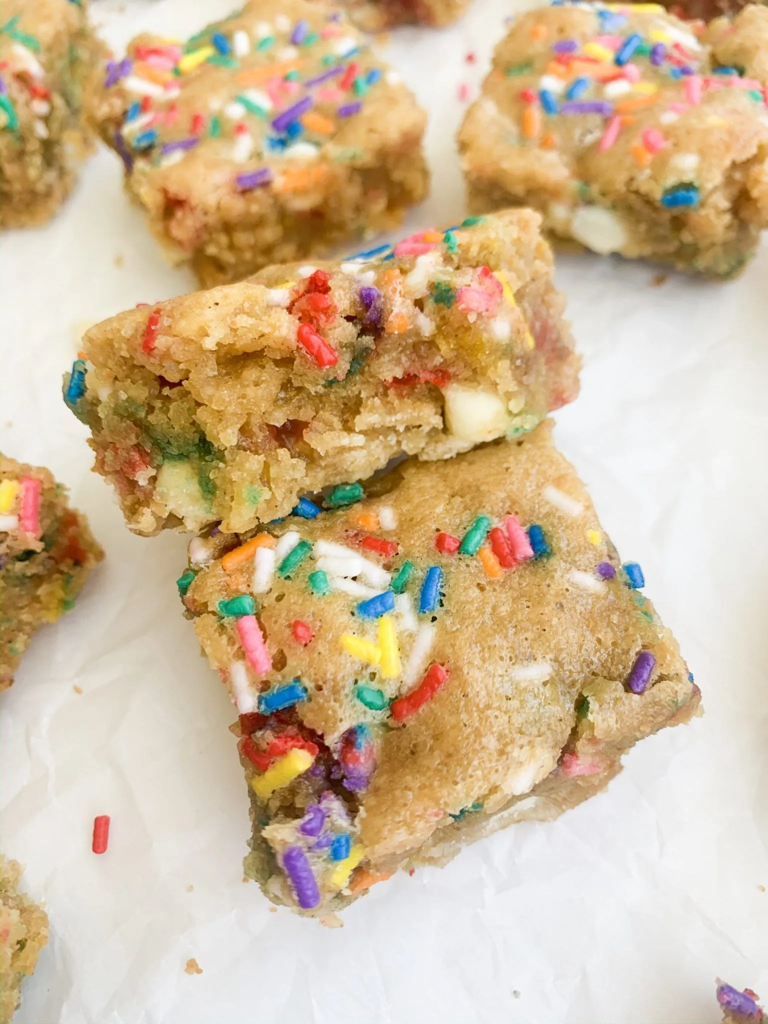 Healthy Birthday Cake Blondies