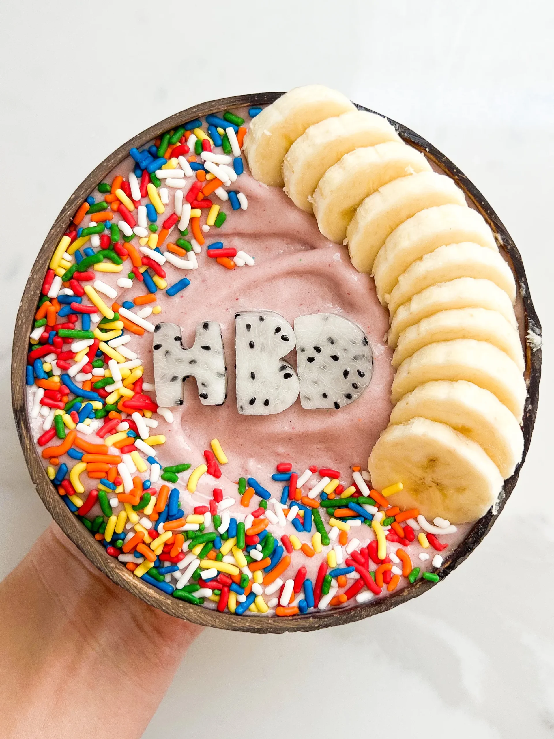 Healthy Birthday Cake Smoothie Bowl (Vegan, Refined Sugar-Free, Gluten-Free)