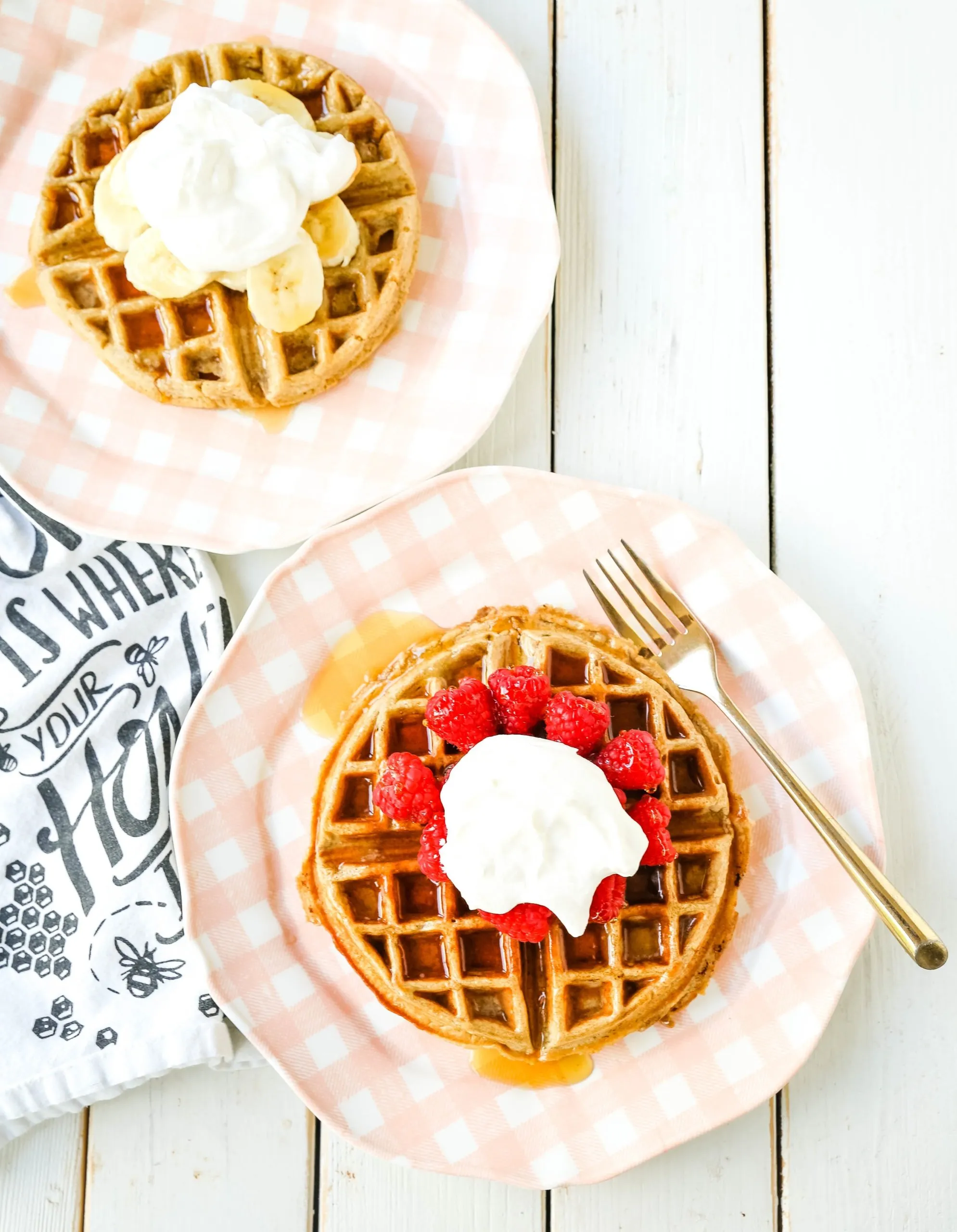 Healthy Gluten Free Banana Oat Waffles