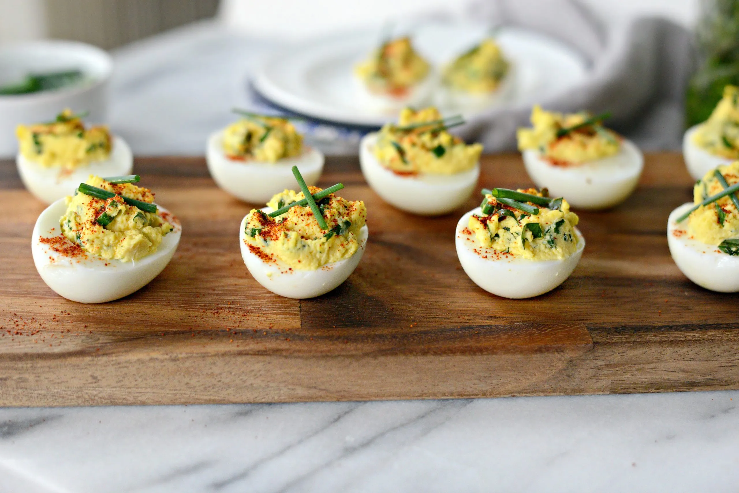 Herb Goat Cheese Deviled Eggs