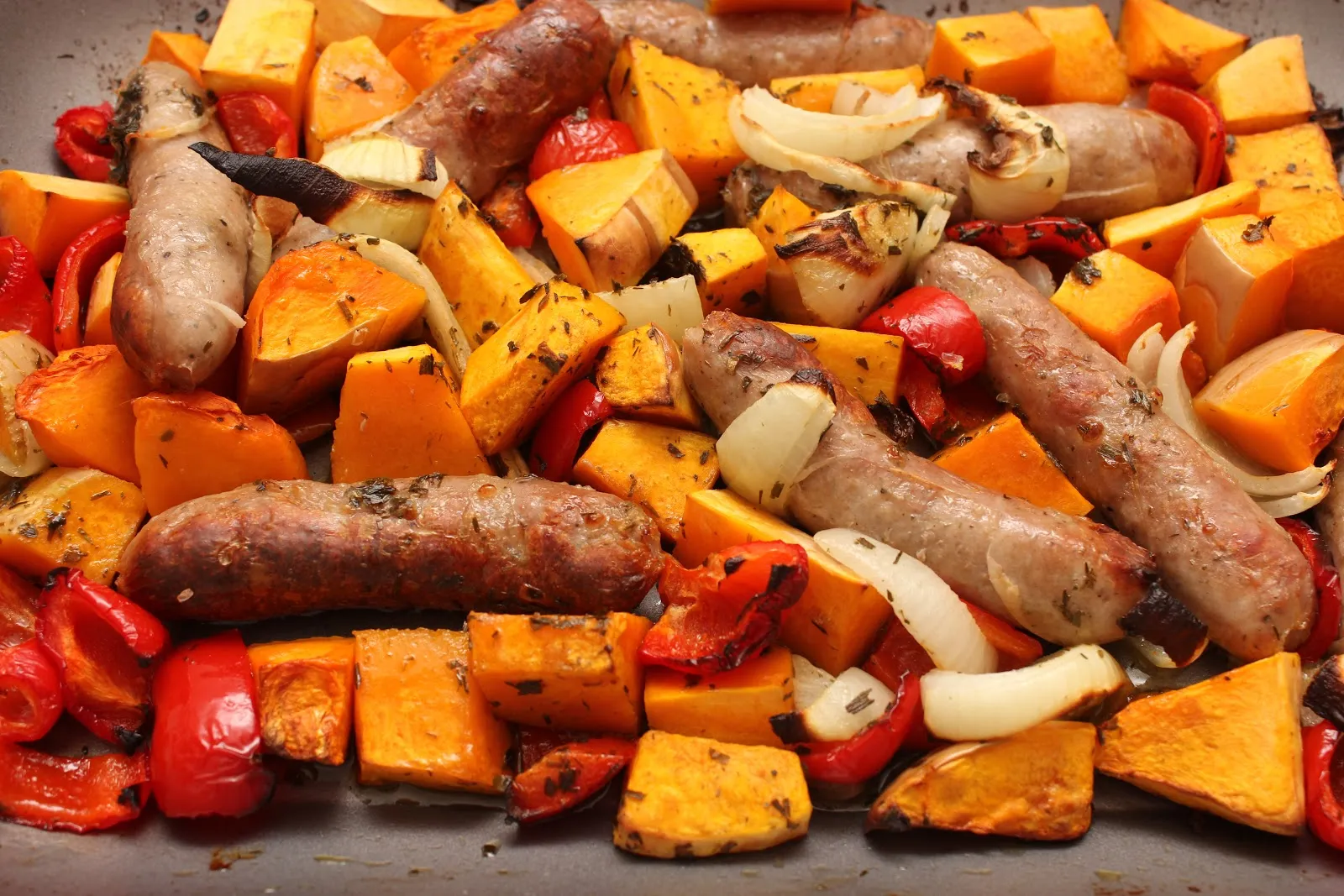 Herb Roasted Sausages and Butternut Squash