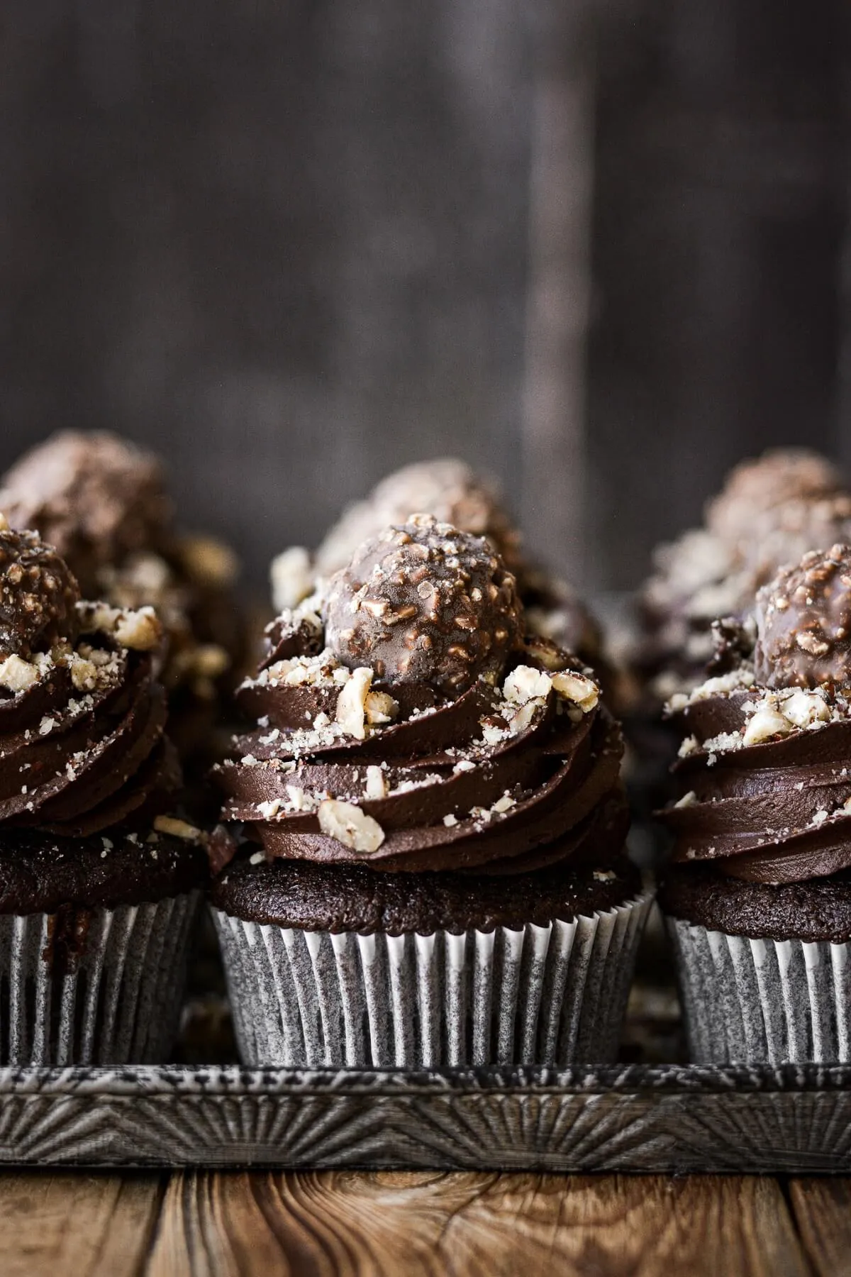 High Altitude Chocolate Hazelnut Cupcakes