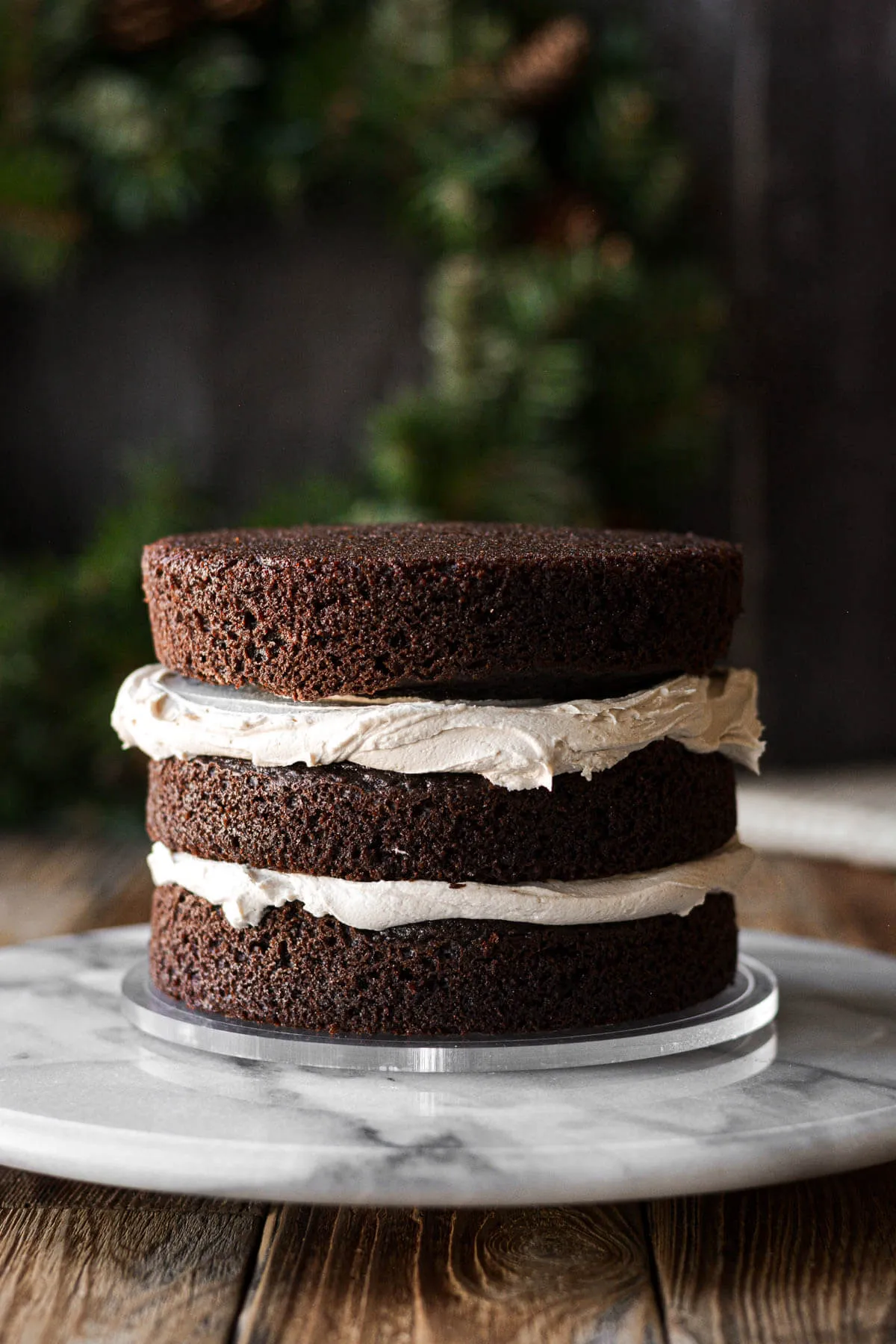 High Altitude Chocolate Maple Cake