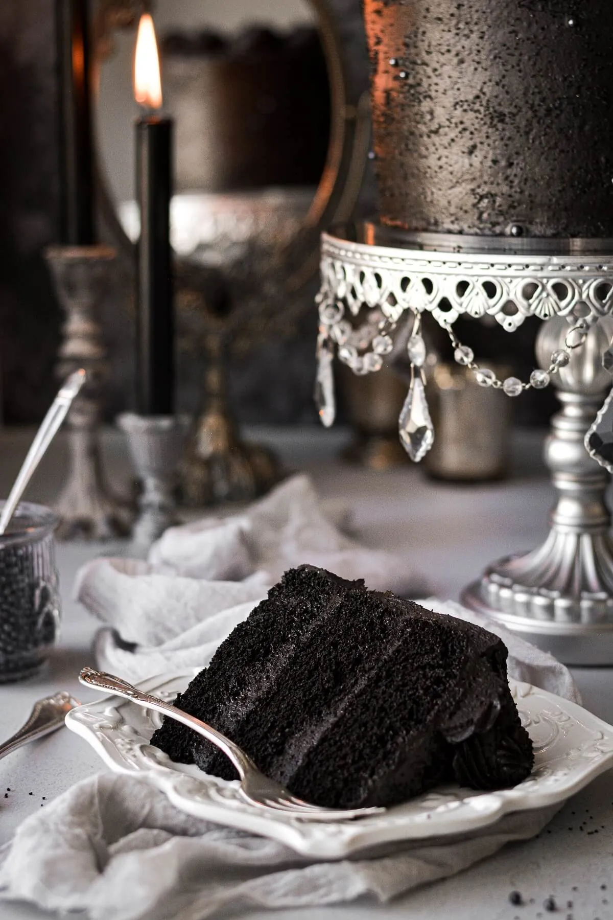 High Altitude Mini Black Velvet Halloween Cake
