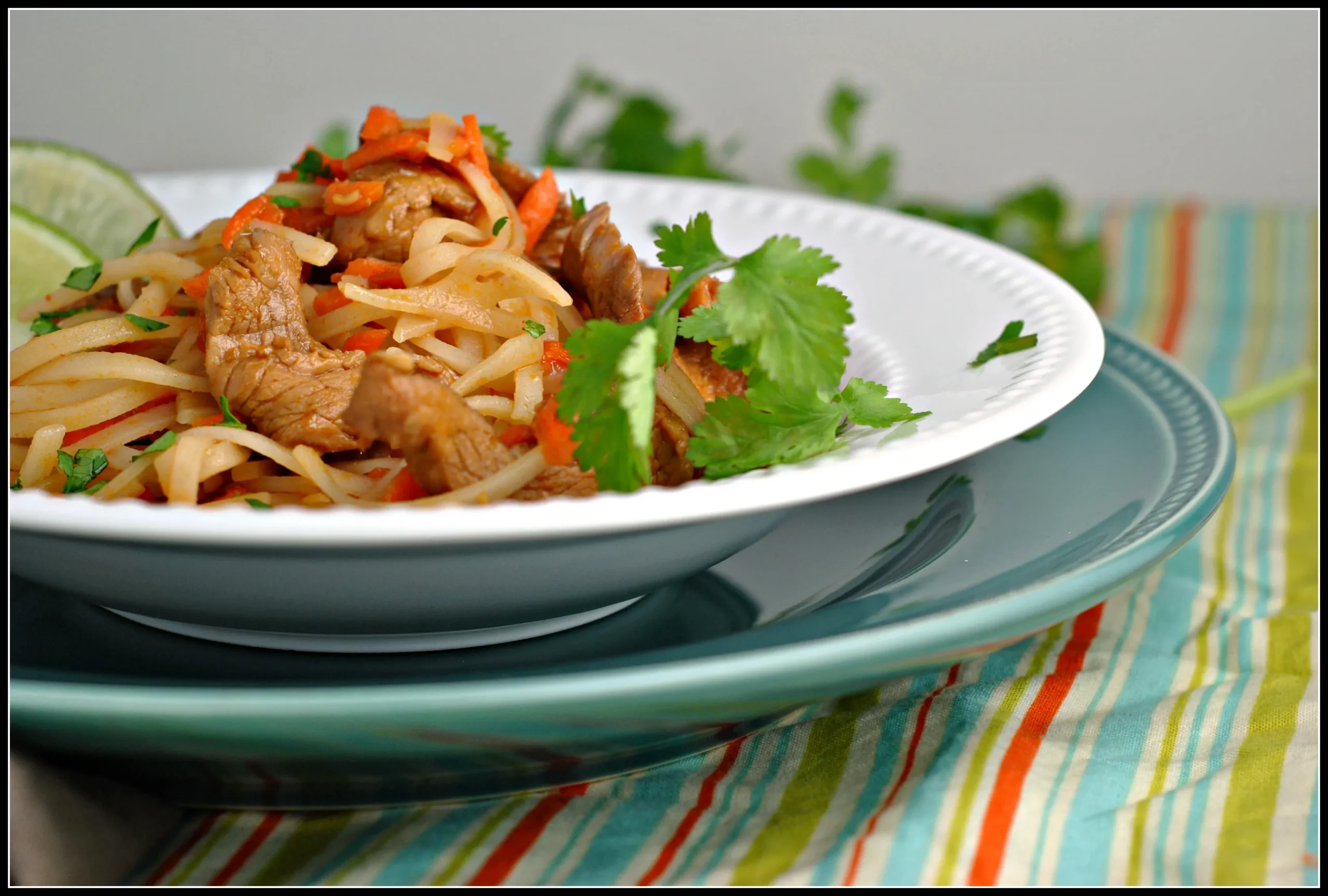 Hoisin Pork with Rice Noodles