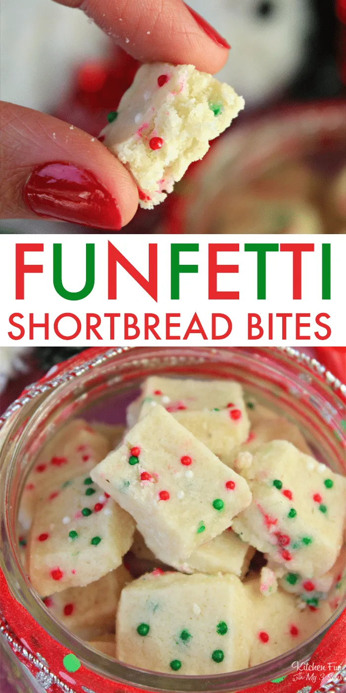 Holiday Funfetti Shortbread Cookies