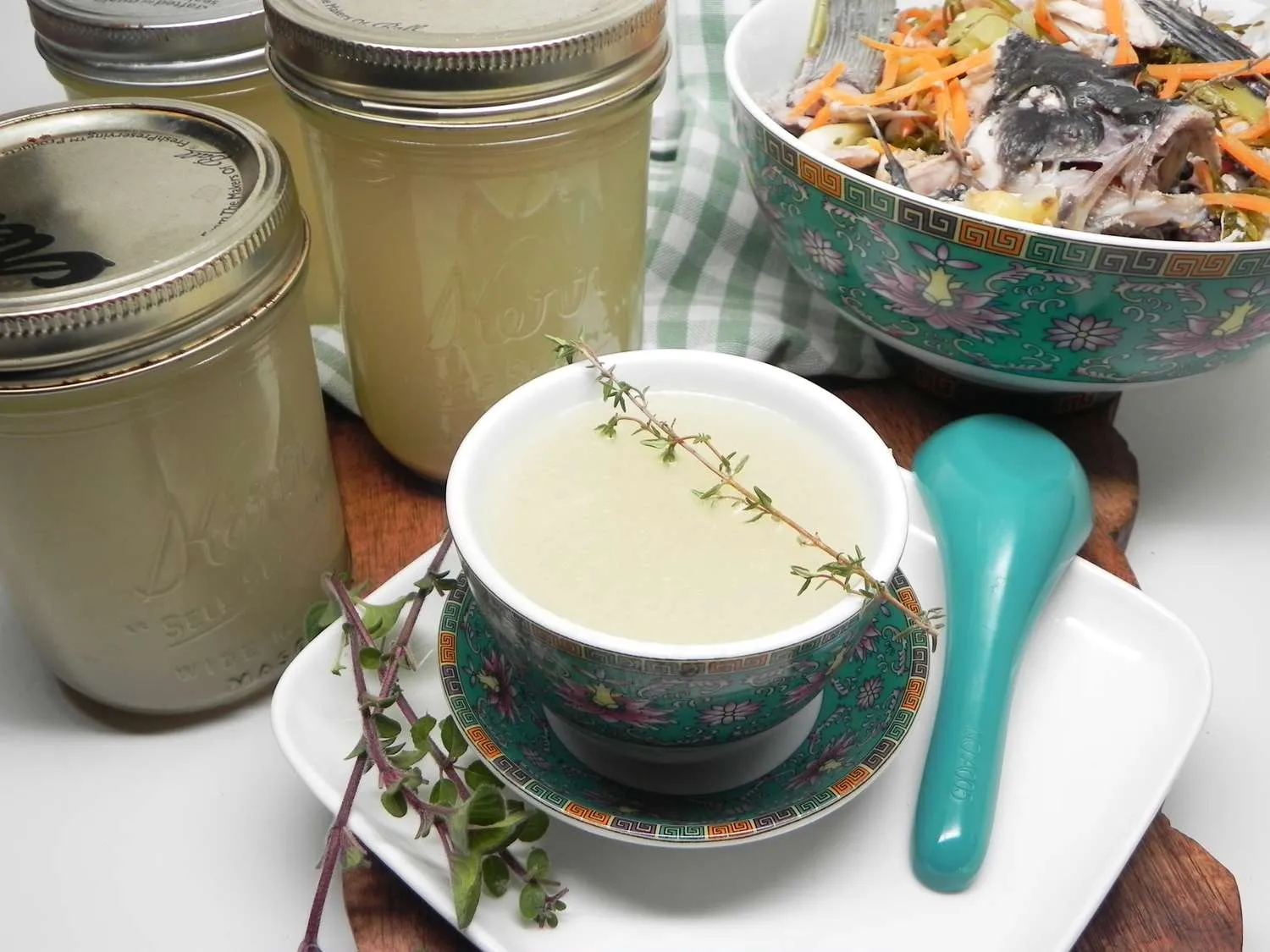 Homemade Fish Stock with Salmon Balls