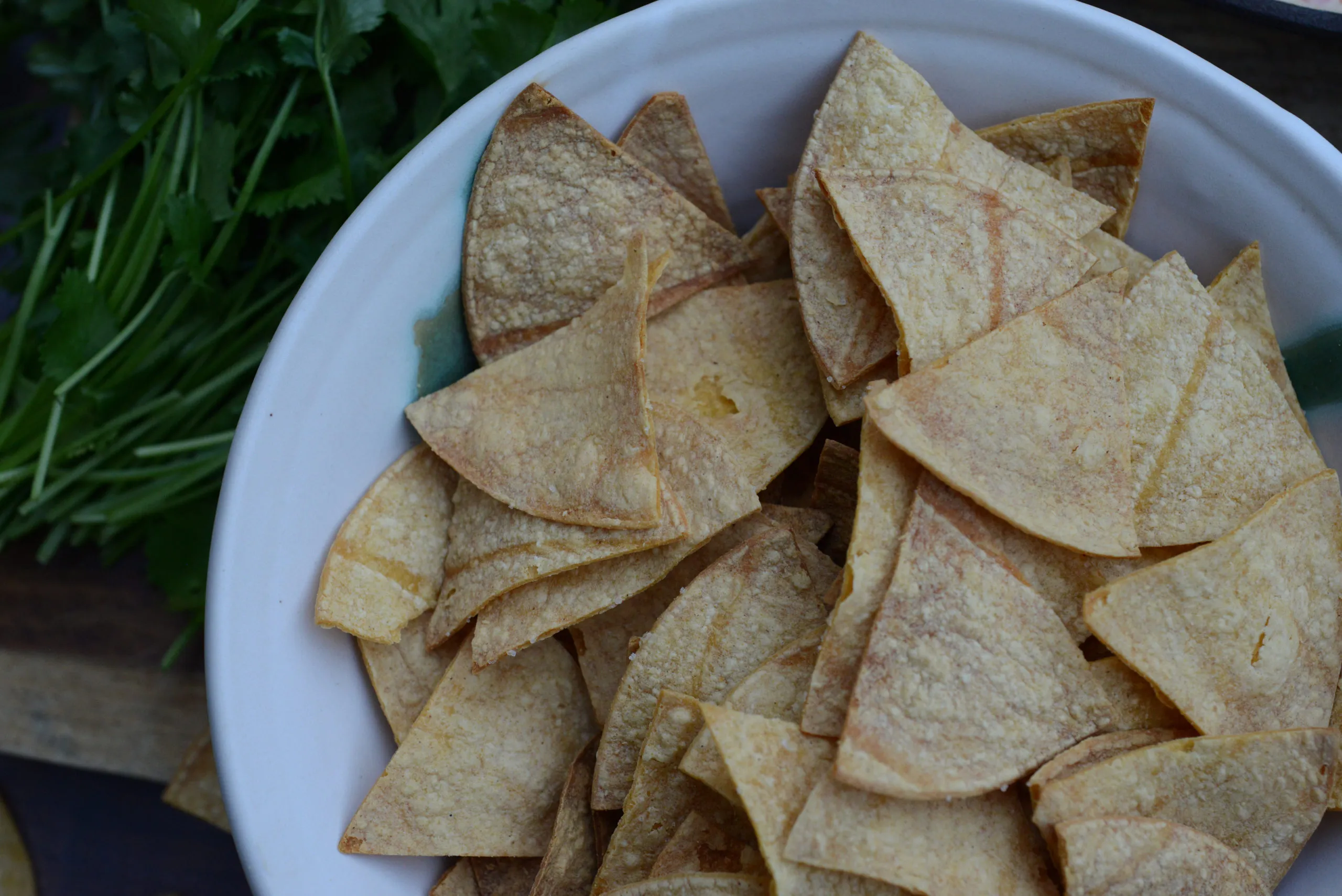 Homemade Oil Free Baked Tortilla Chips