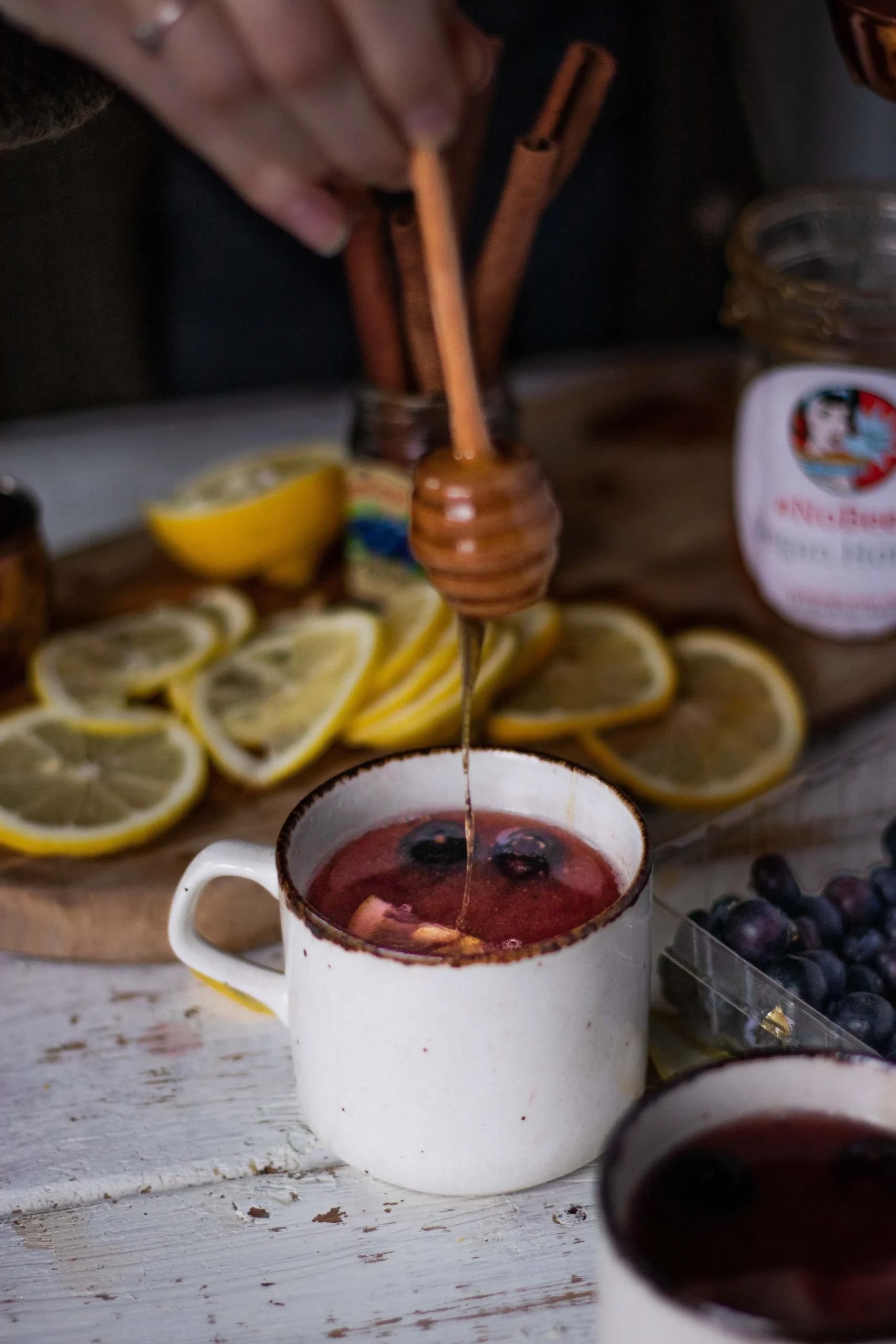Honey Blueberry Hot Toddy
