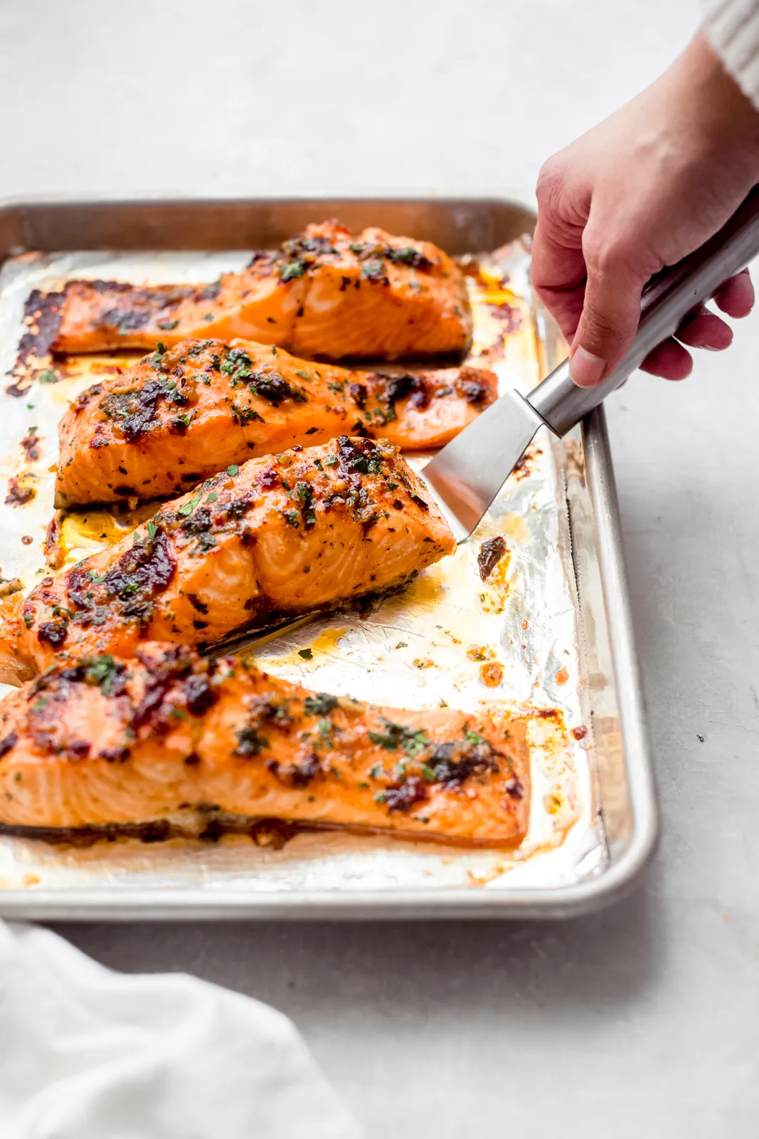 Honey Chipotle Salmon Creamy Poblano Hominy Salad