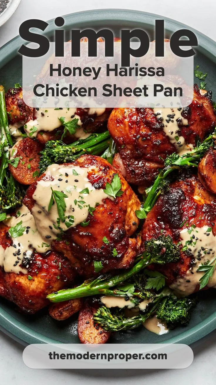 Honey Harissa Chicken Sheet Pan