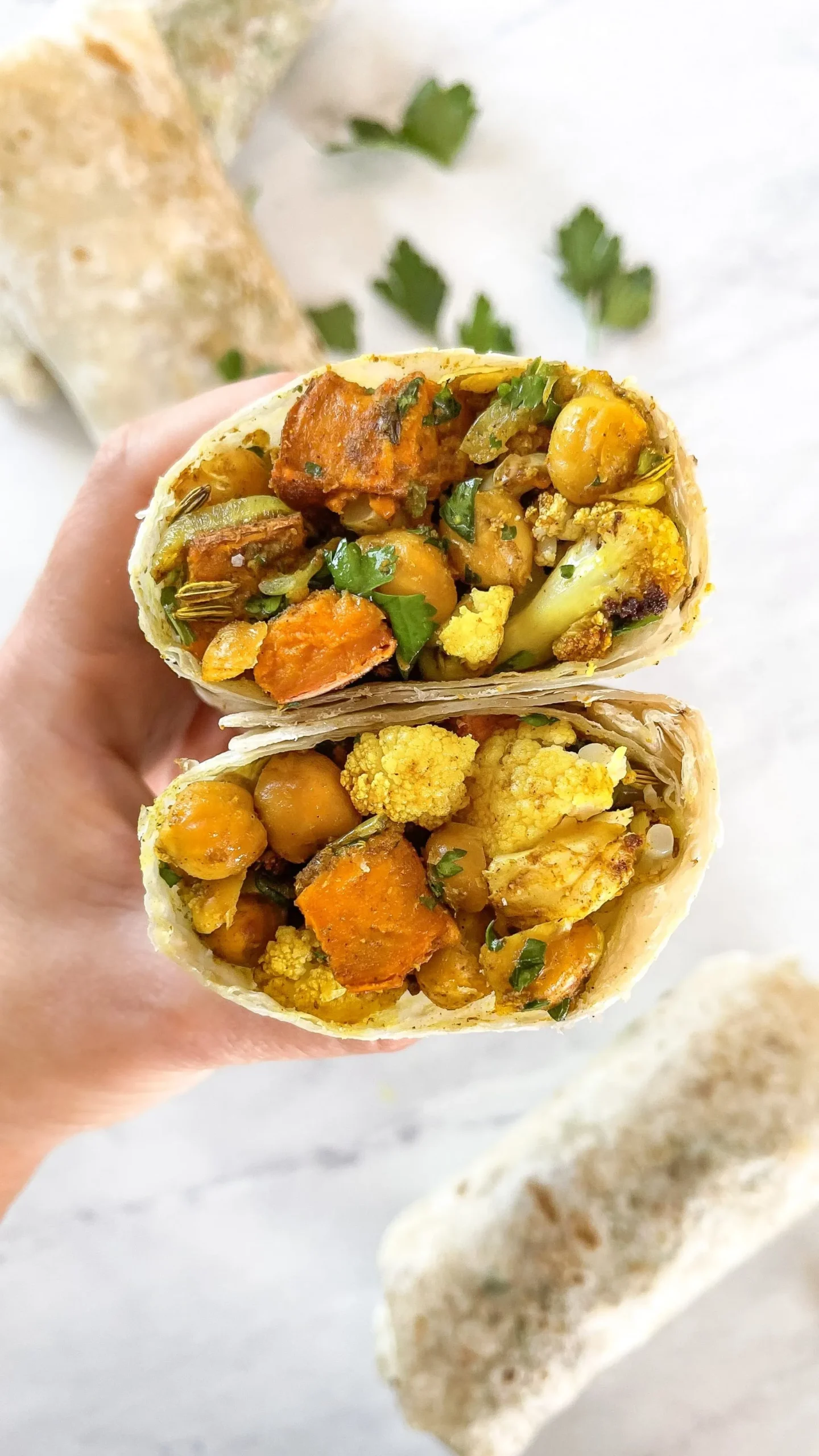Indian Burritos with Curried Cauliflower