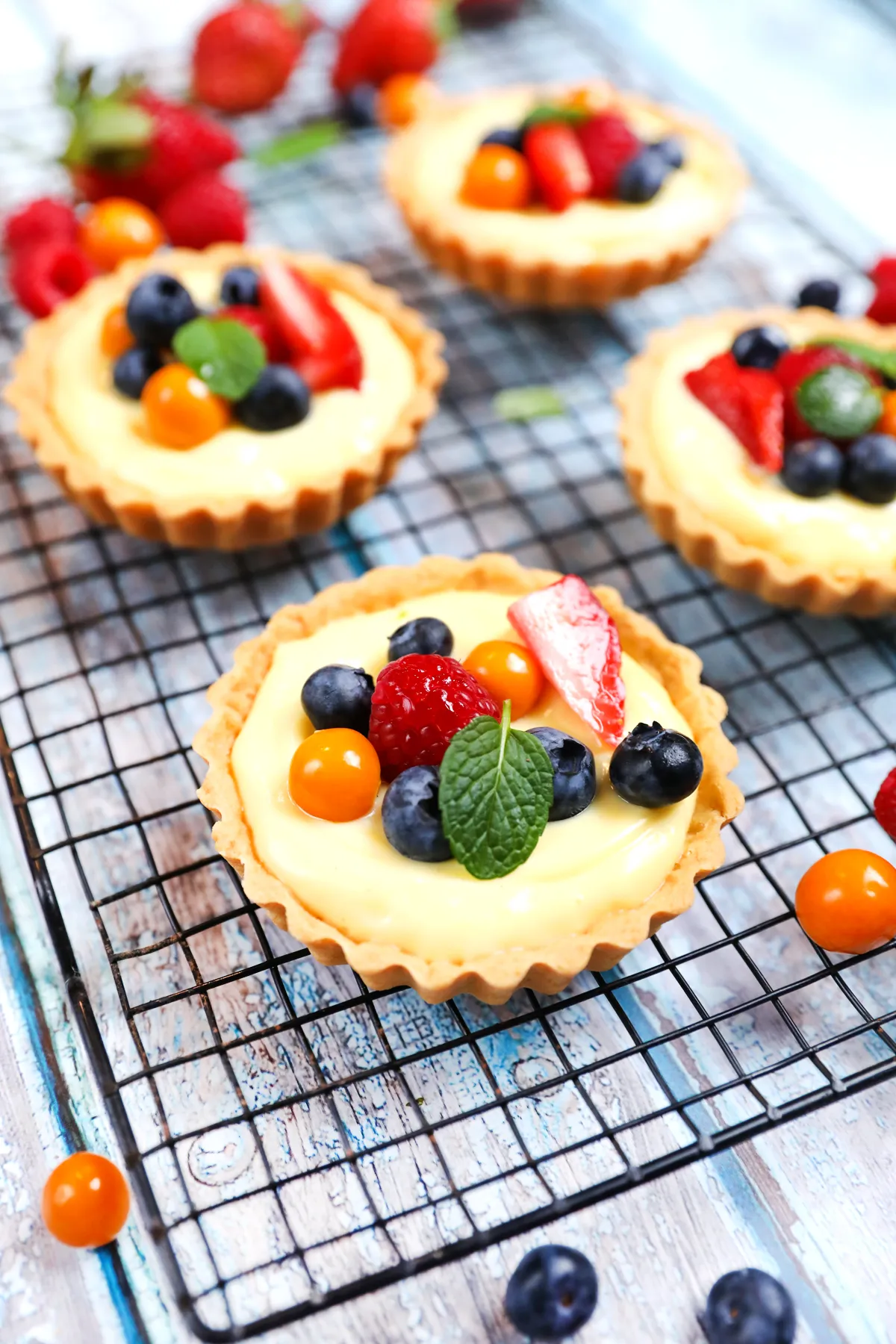 Individual Custard and Macaroon Tartlets