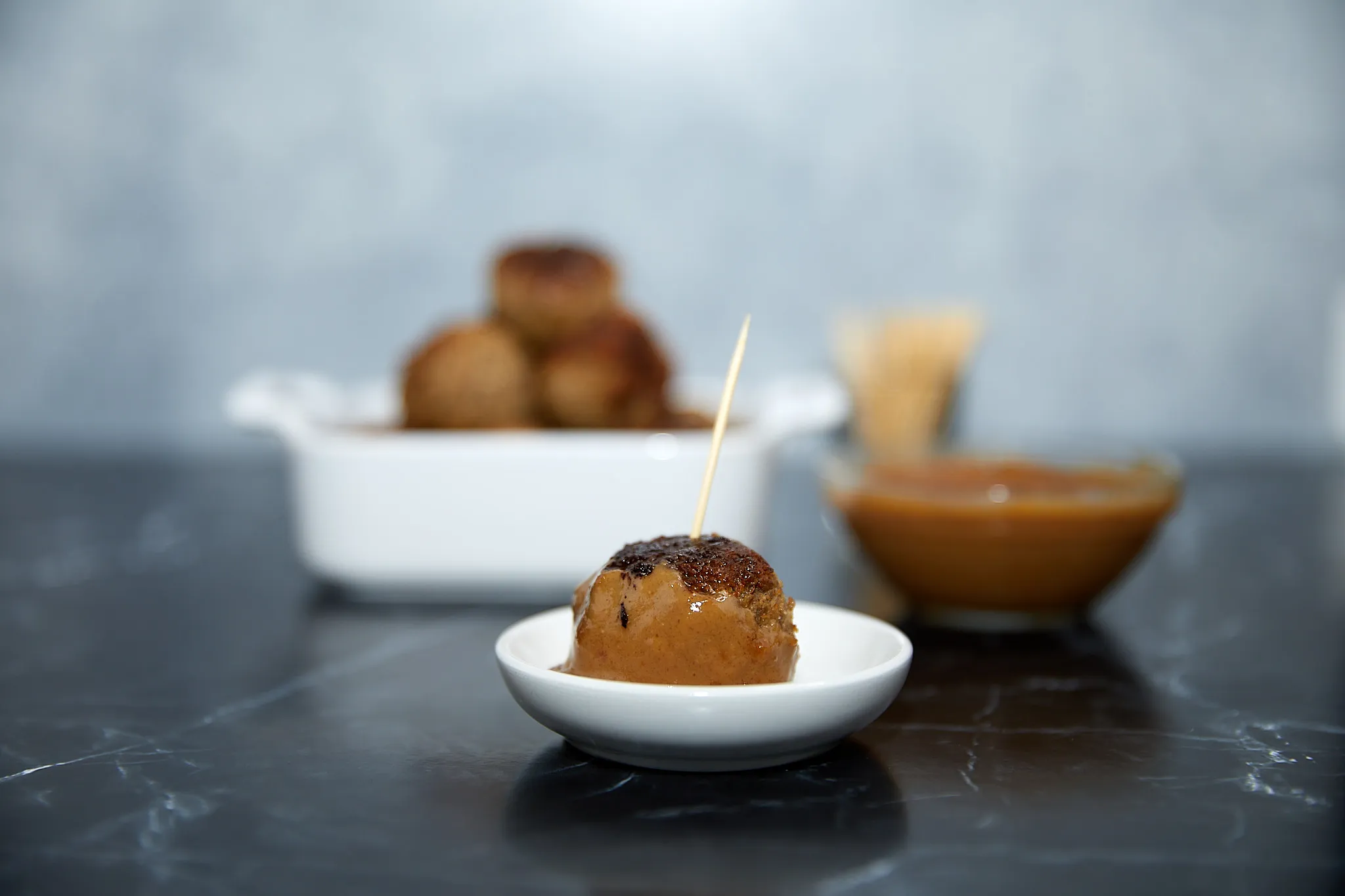 Indonesian Meatballs with Peanut Sauce
