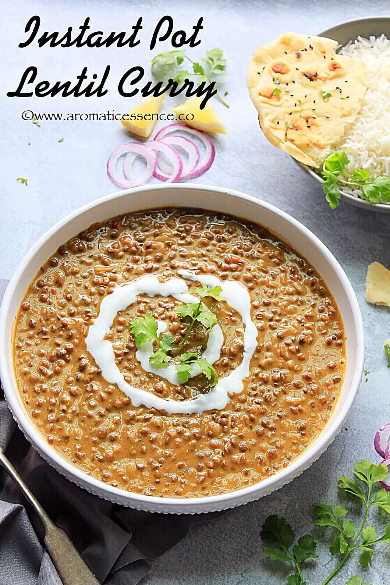 Instant Pot Brown Lentil Curry