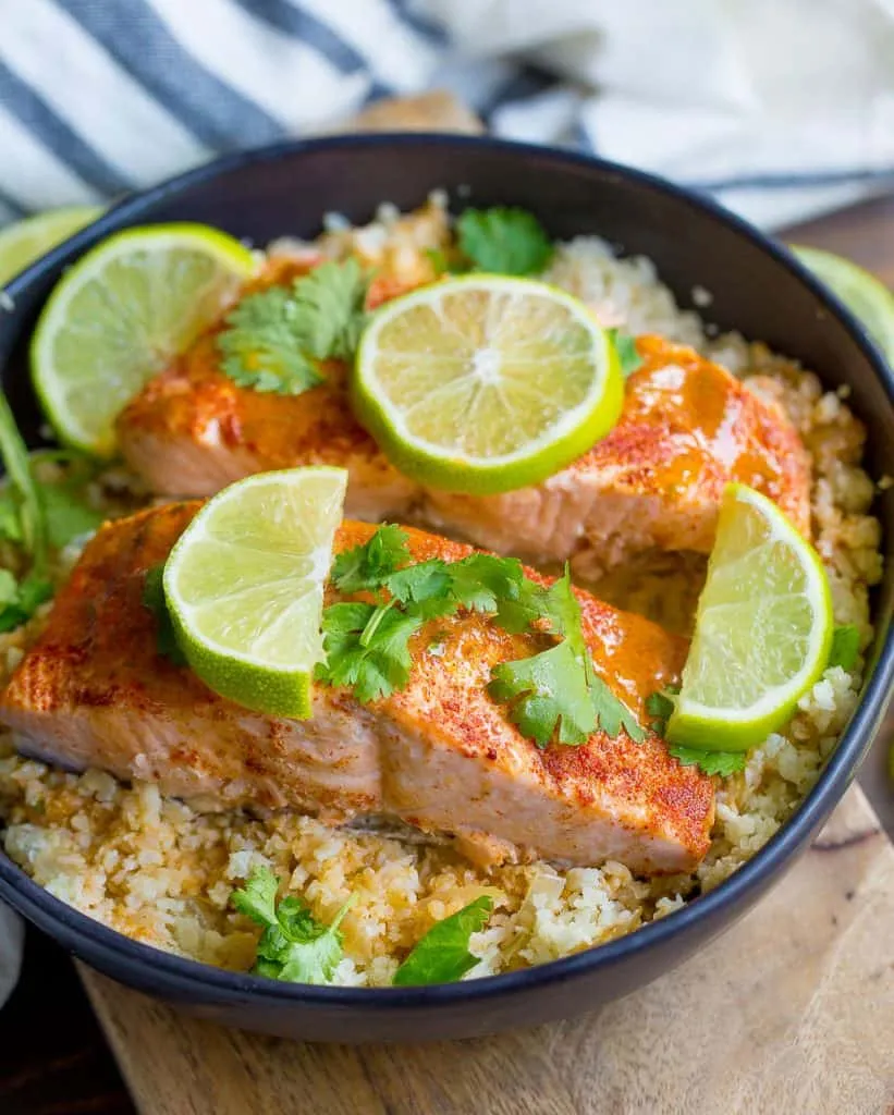 Instant Pot Chipotle Lime Salmon Bowls