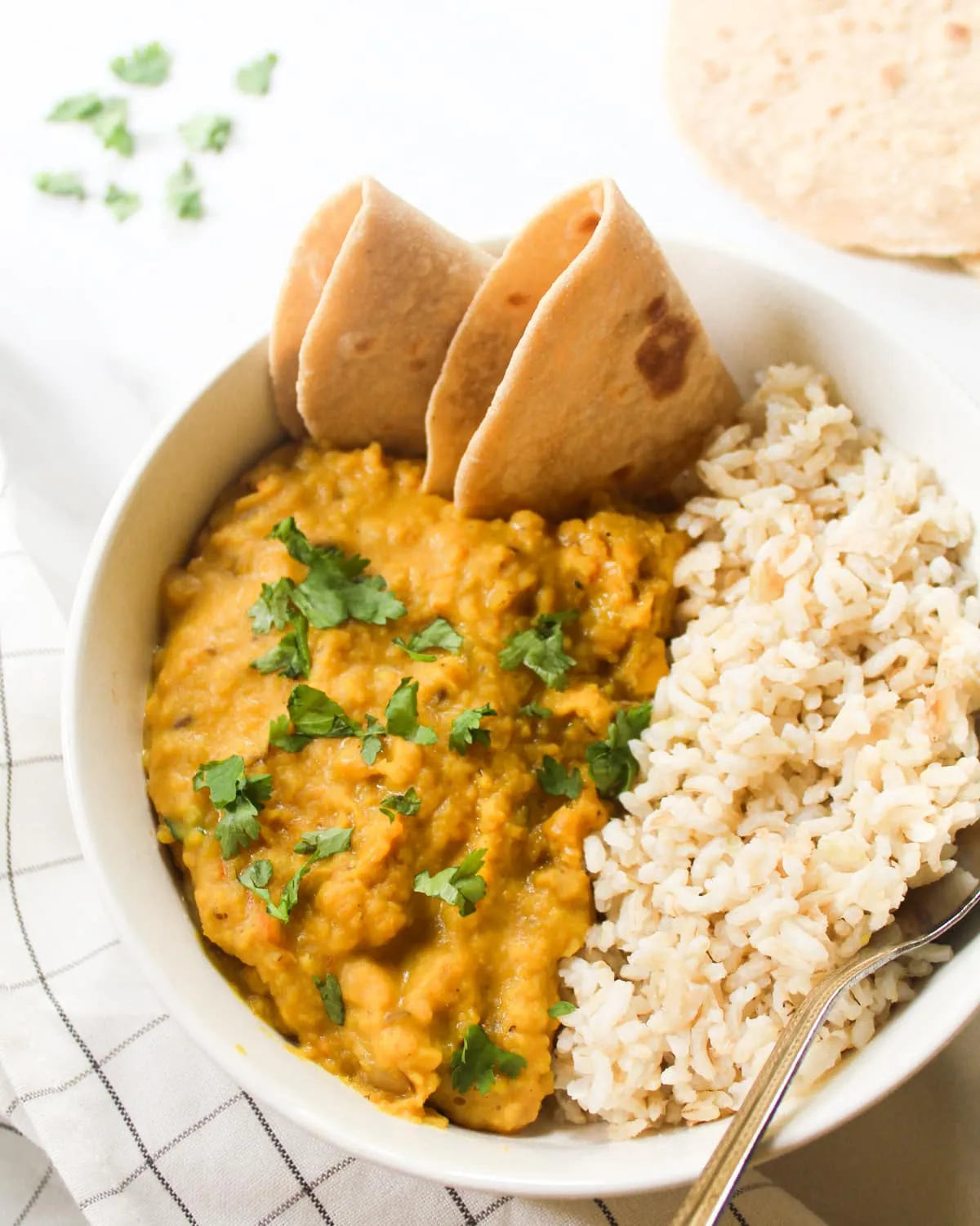 Instant Pot Coconut Masoor Dal Tadka Vegan