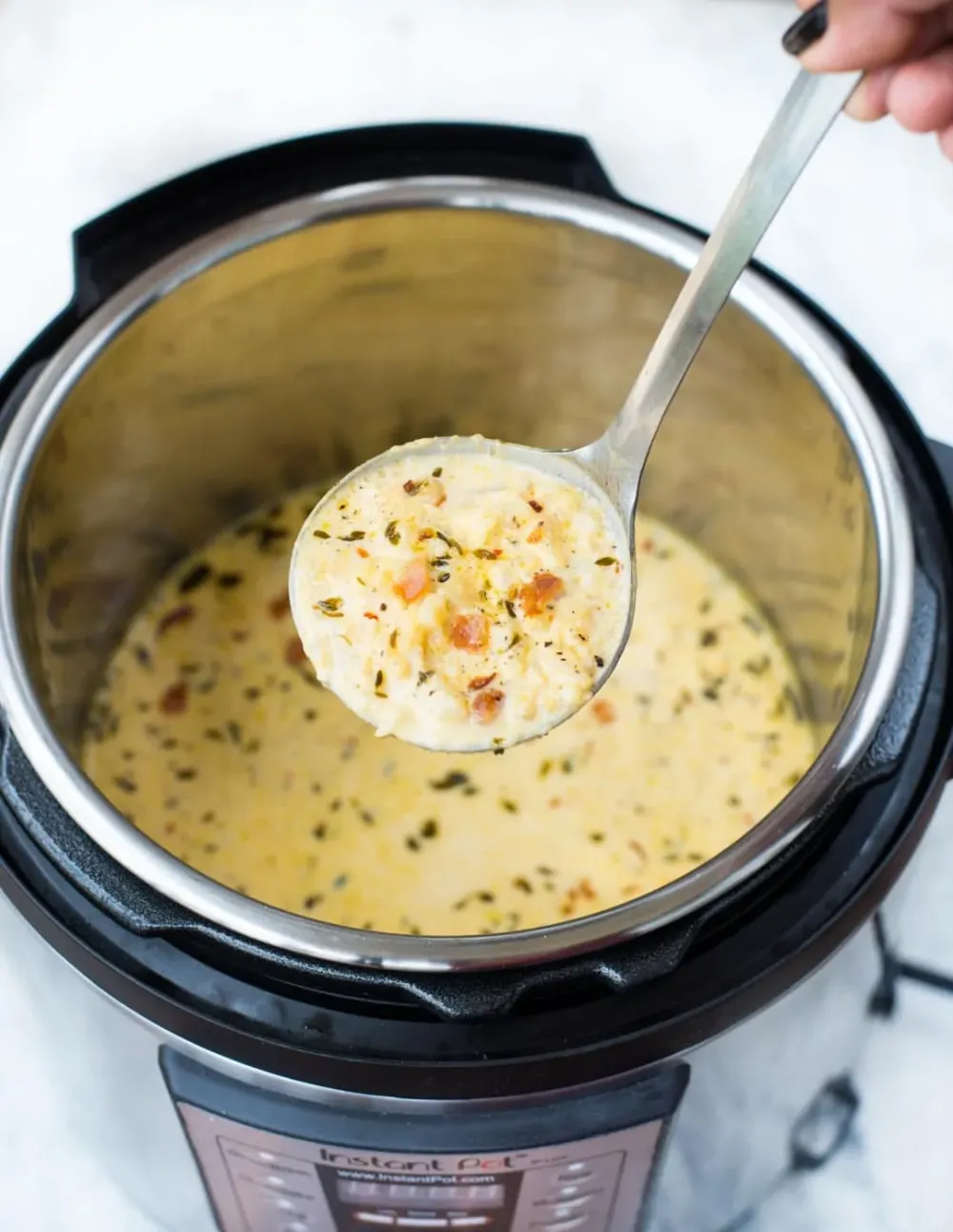 Instant Pot Loaded Cauliflower Soup Low Carb