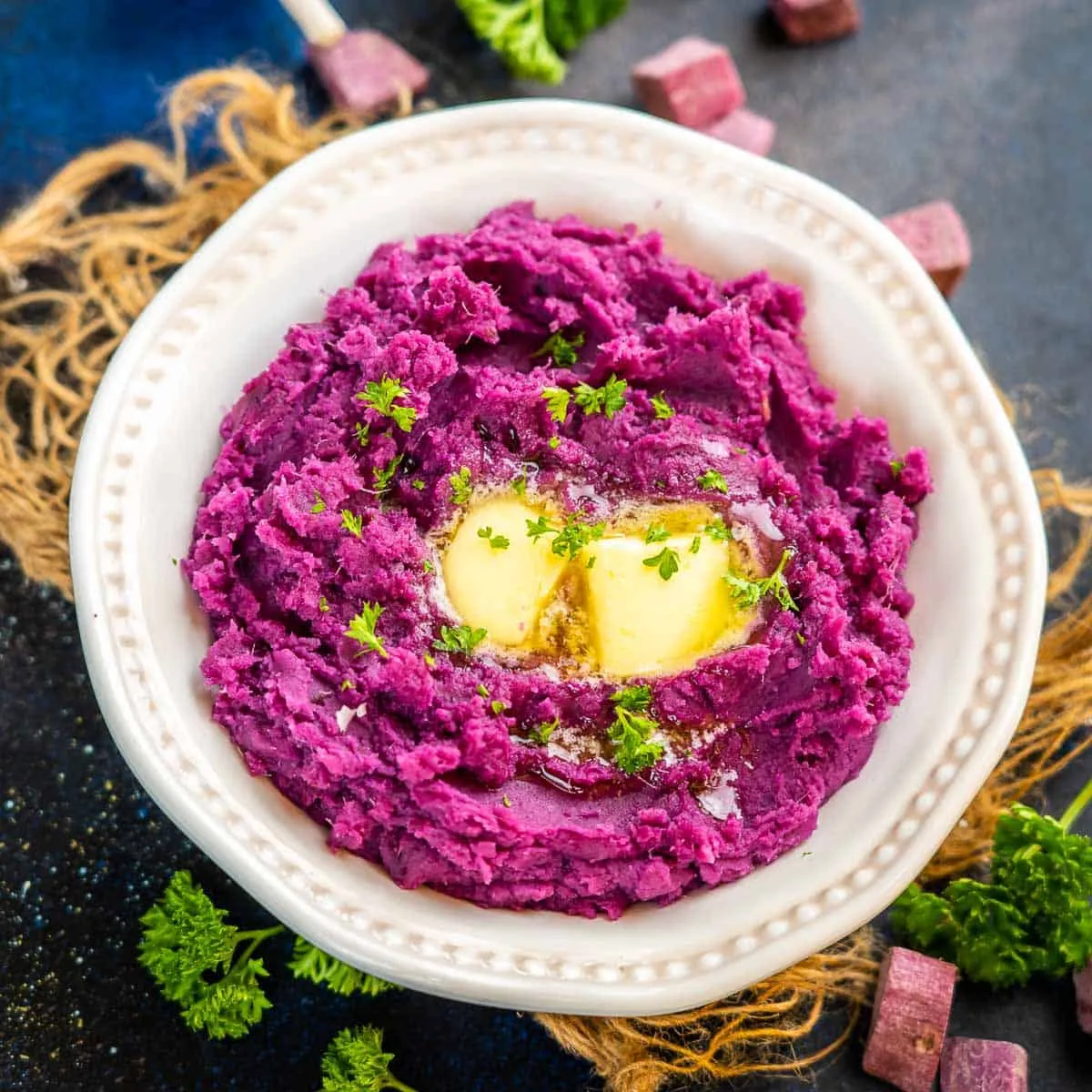 Instant Pot Purple Potatoes with Garlic and Chives