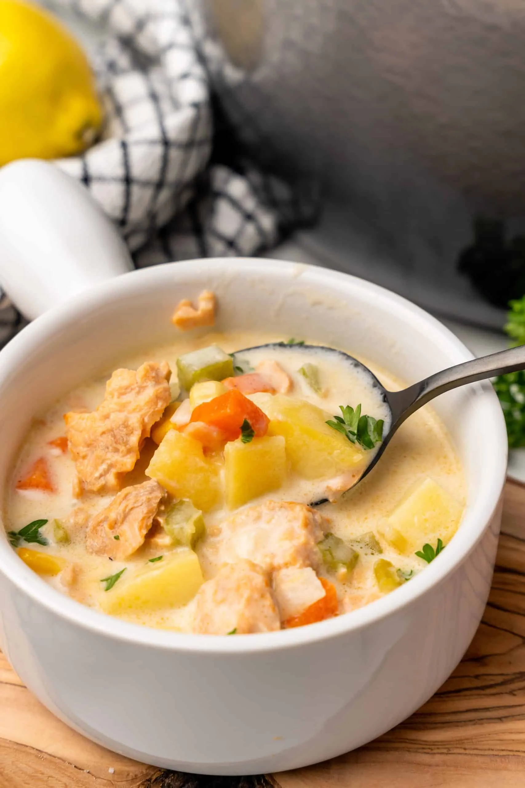 Instant Pot Salmon Chowder with Canned Salmon