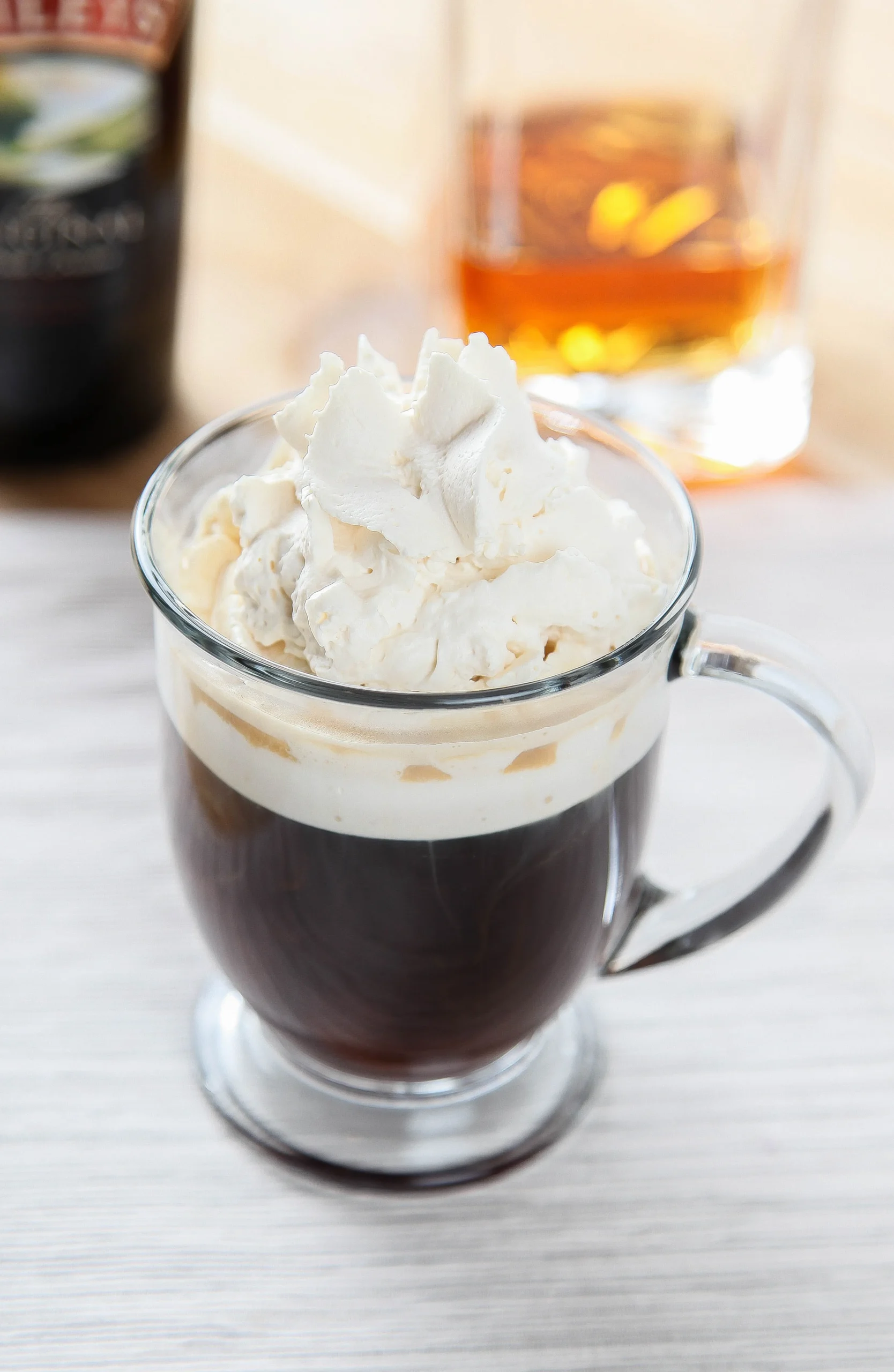Irish Coffee with Baileys Whipped Cream