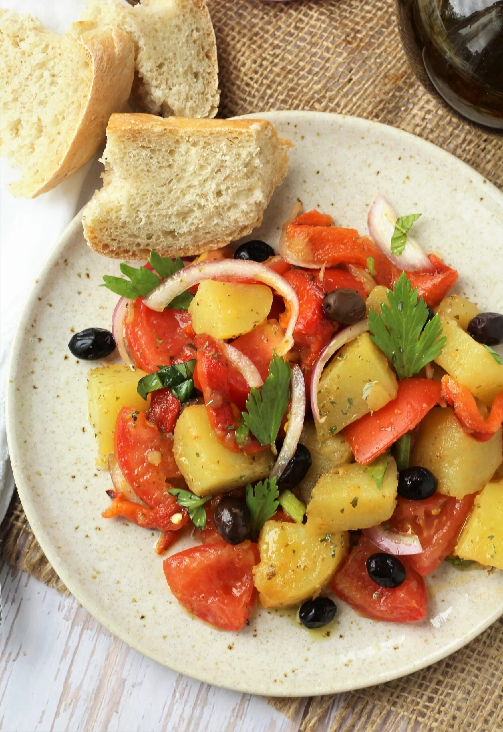 Italian Potato Salad with Roasted Red Peppers and Tomatoes