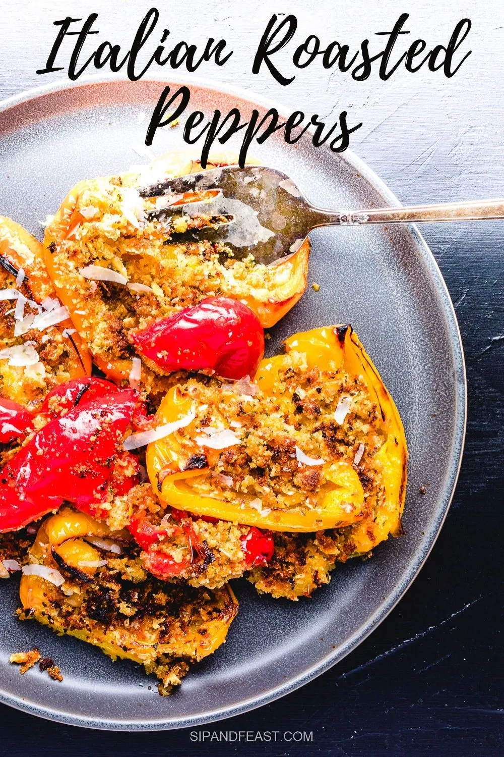 Italian Roasted Peppers with Breadcrumbs