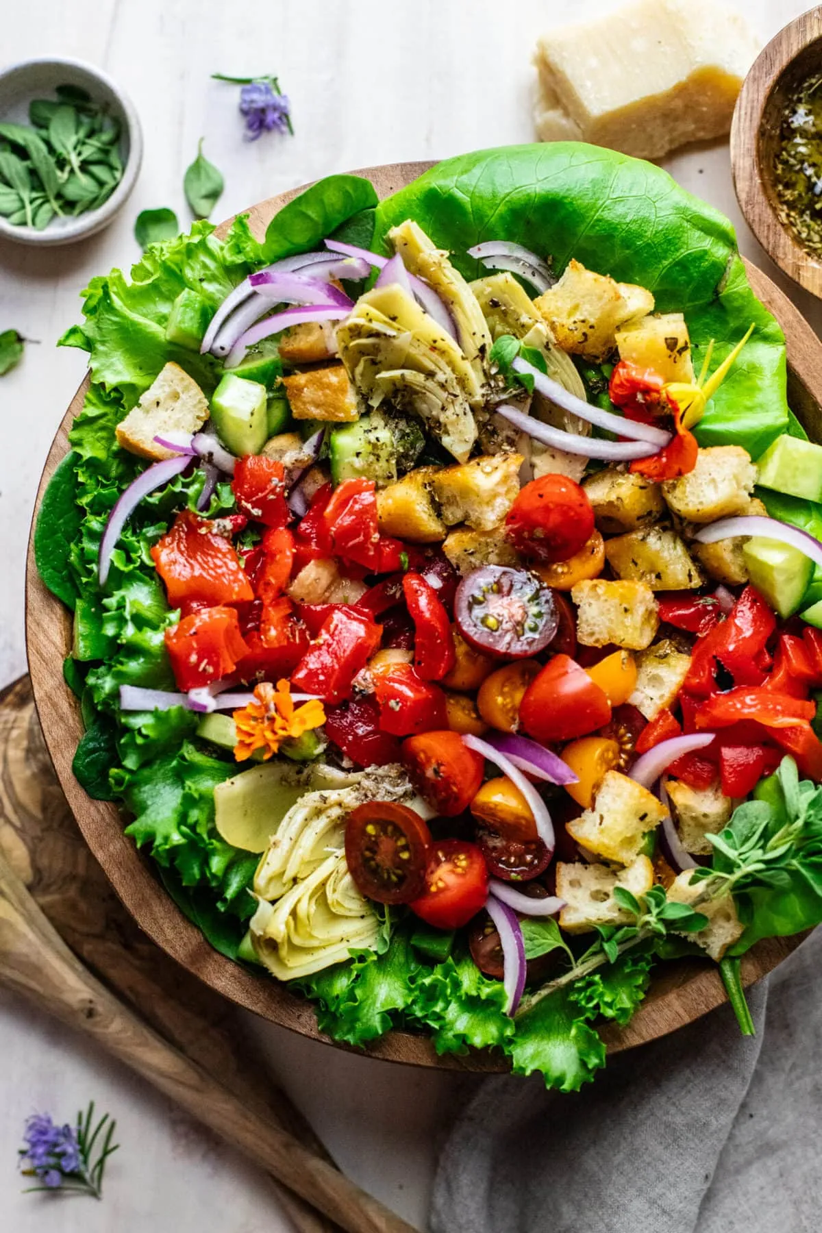 Italian Salad with Parmesan Herb Dressing