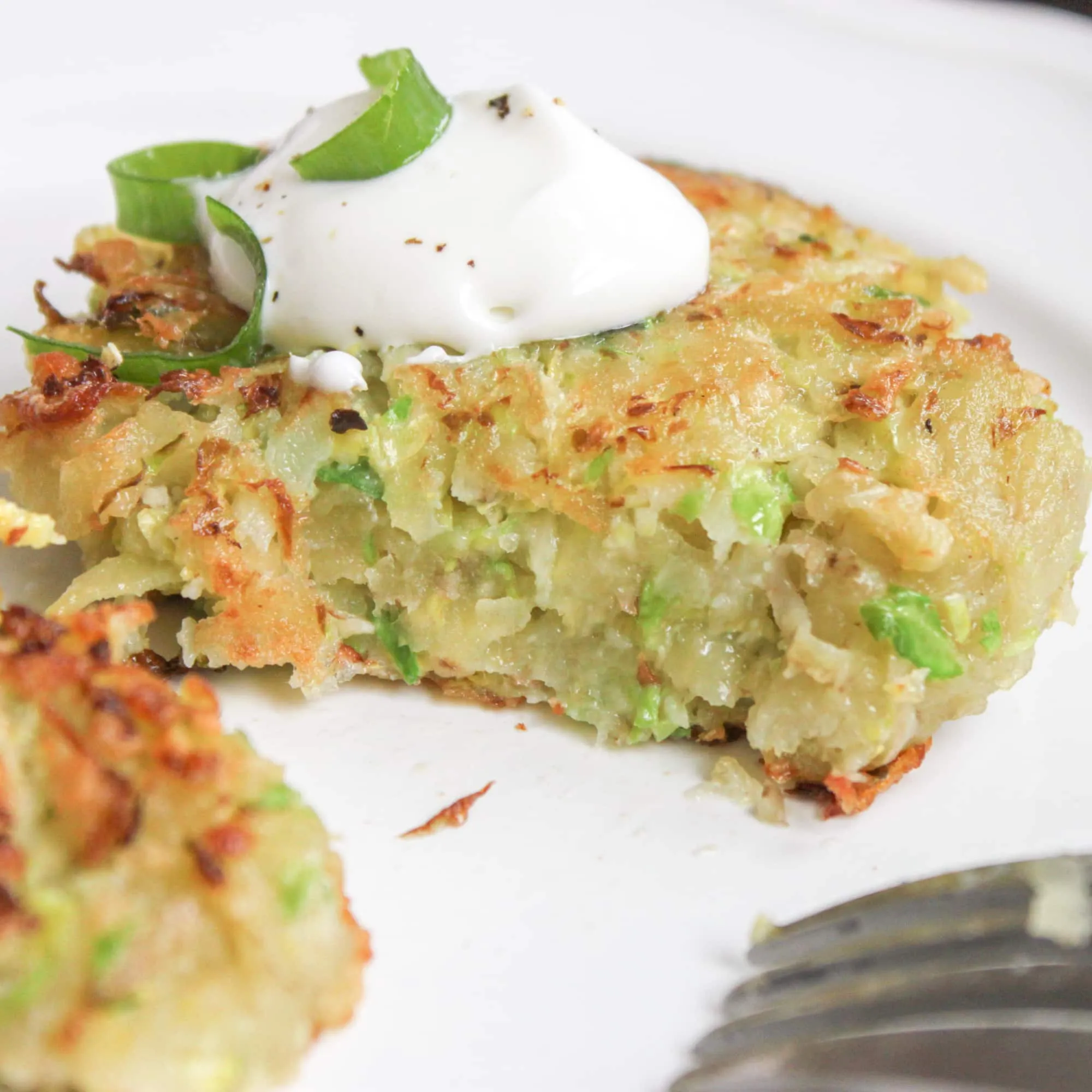 Jess Nadel's Brussels Sprout Latkes with Tofu Sour Cream