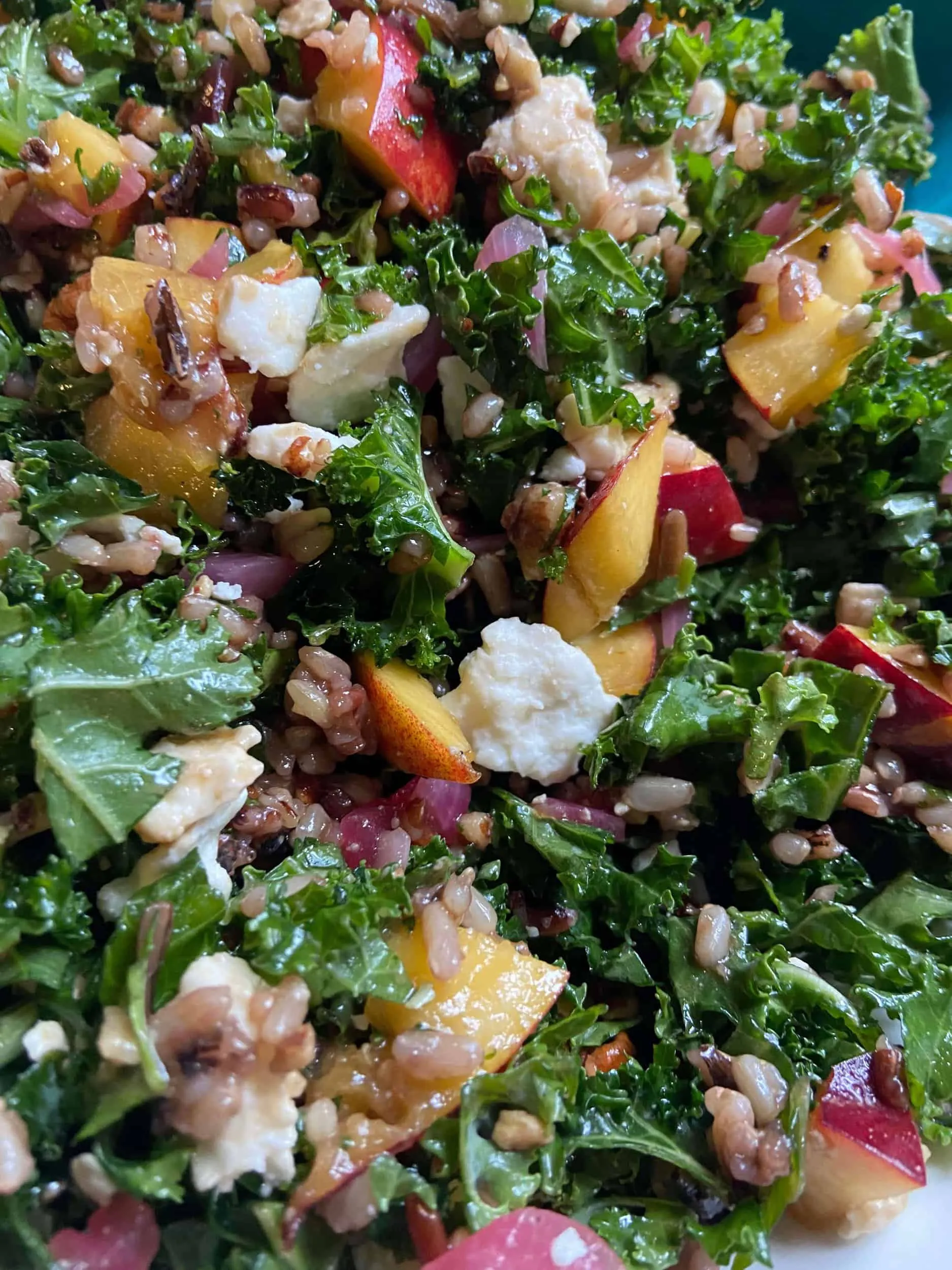 Kale Peach and Ricotta Salad