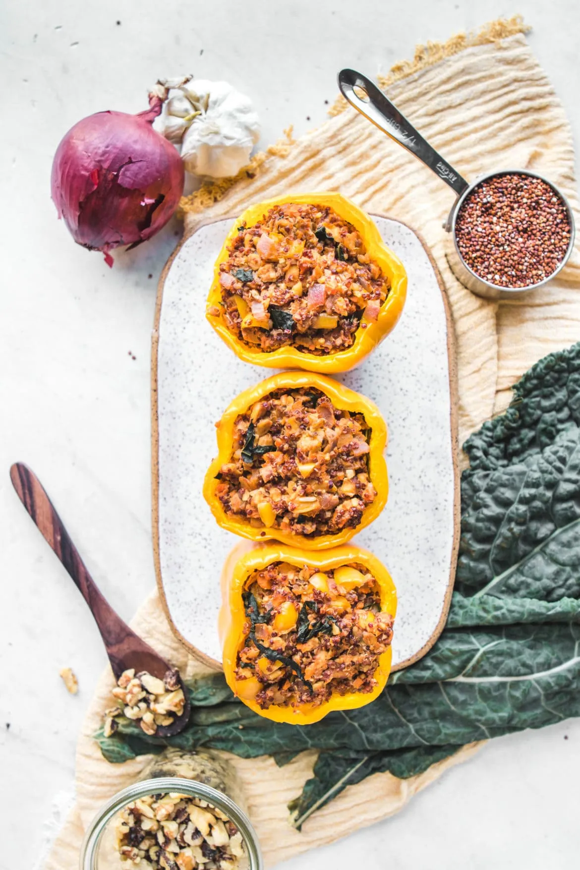Kale Quinoa Stuffed Peppers