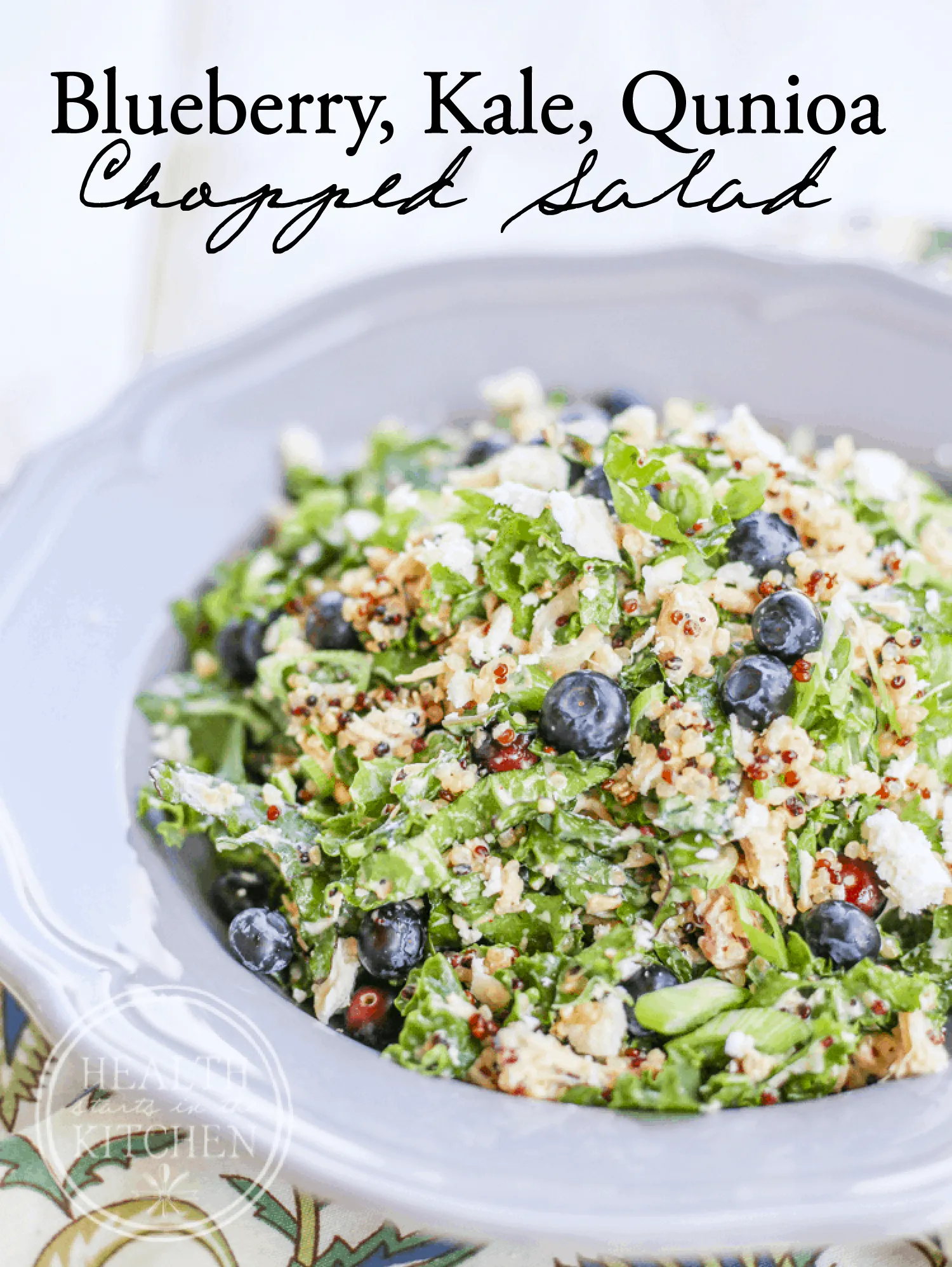 Kale Quinoa and Blueberry Salad