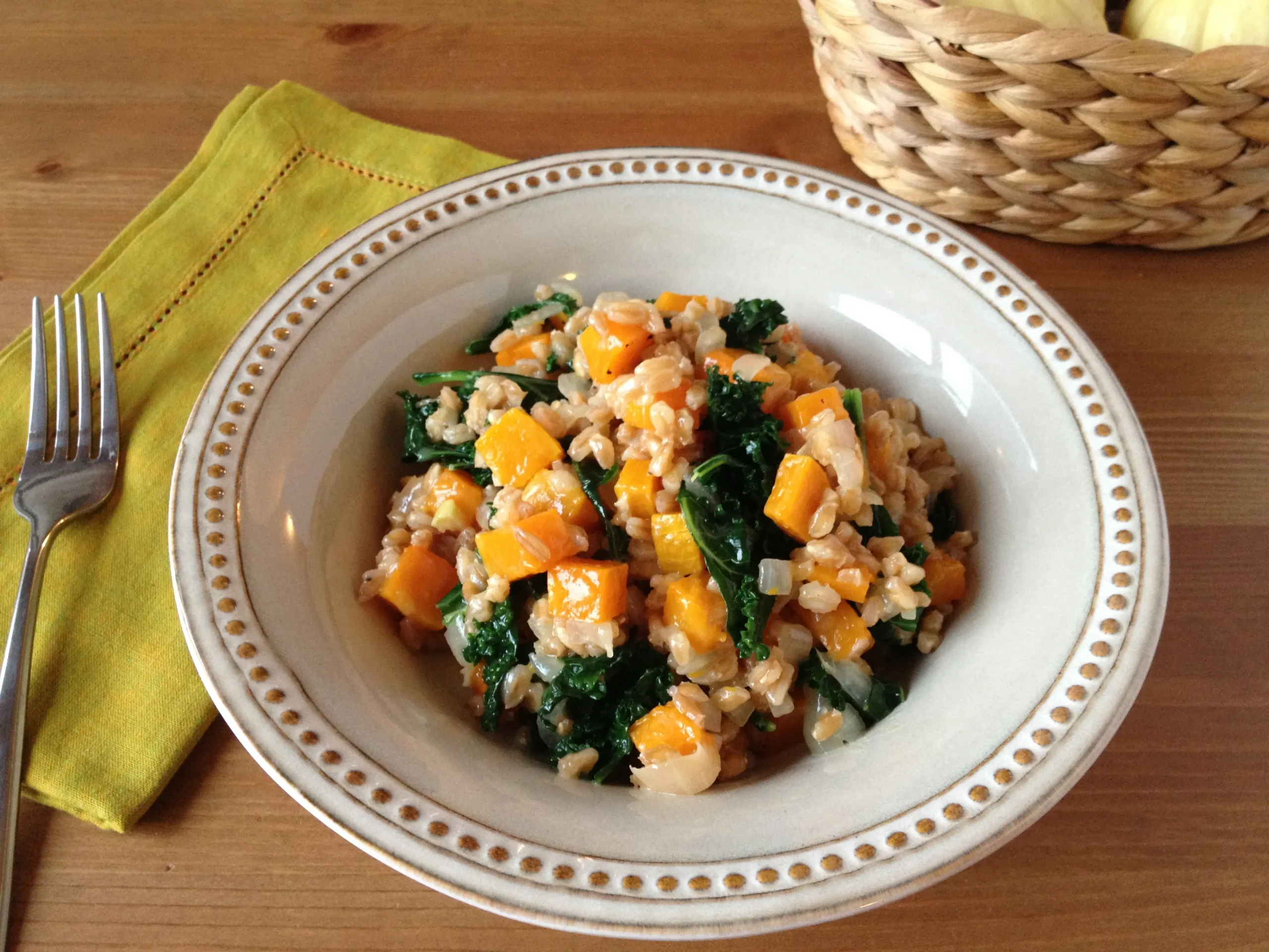 Kale Risotto with Farro