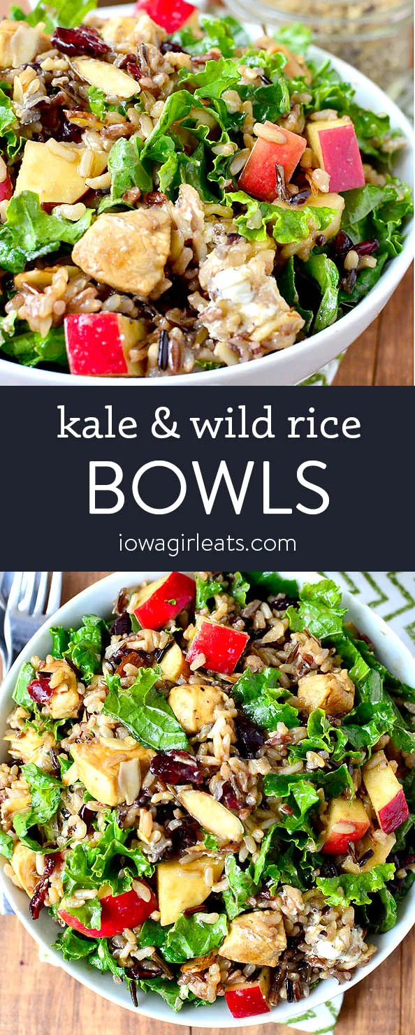Kale and Wild Rice Bowls with Honey Balsamic Vinaigrette