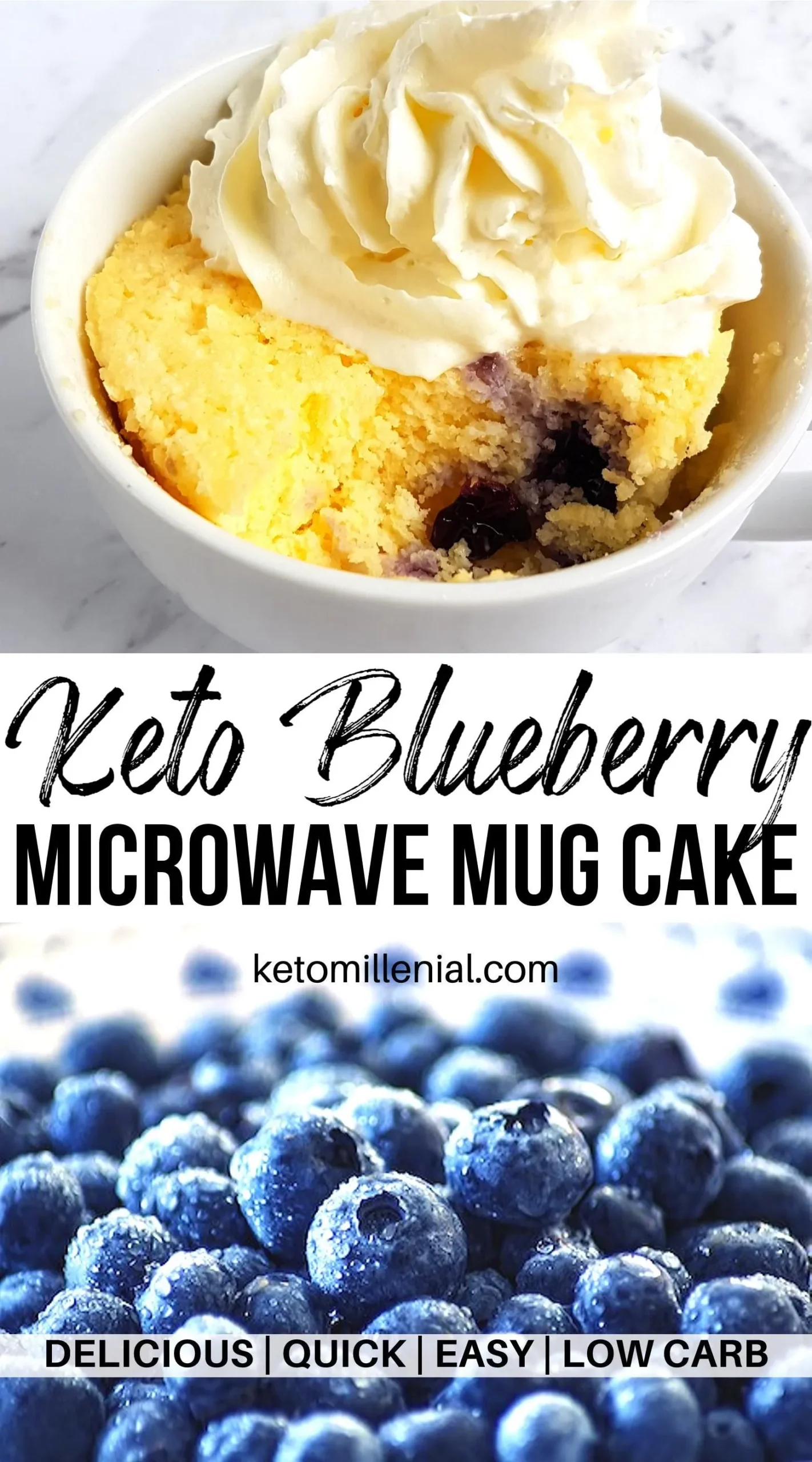 Keto Blueberry Shortcake in a Mug