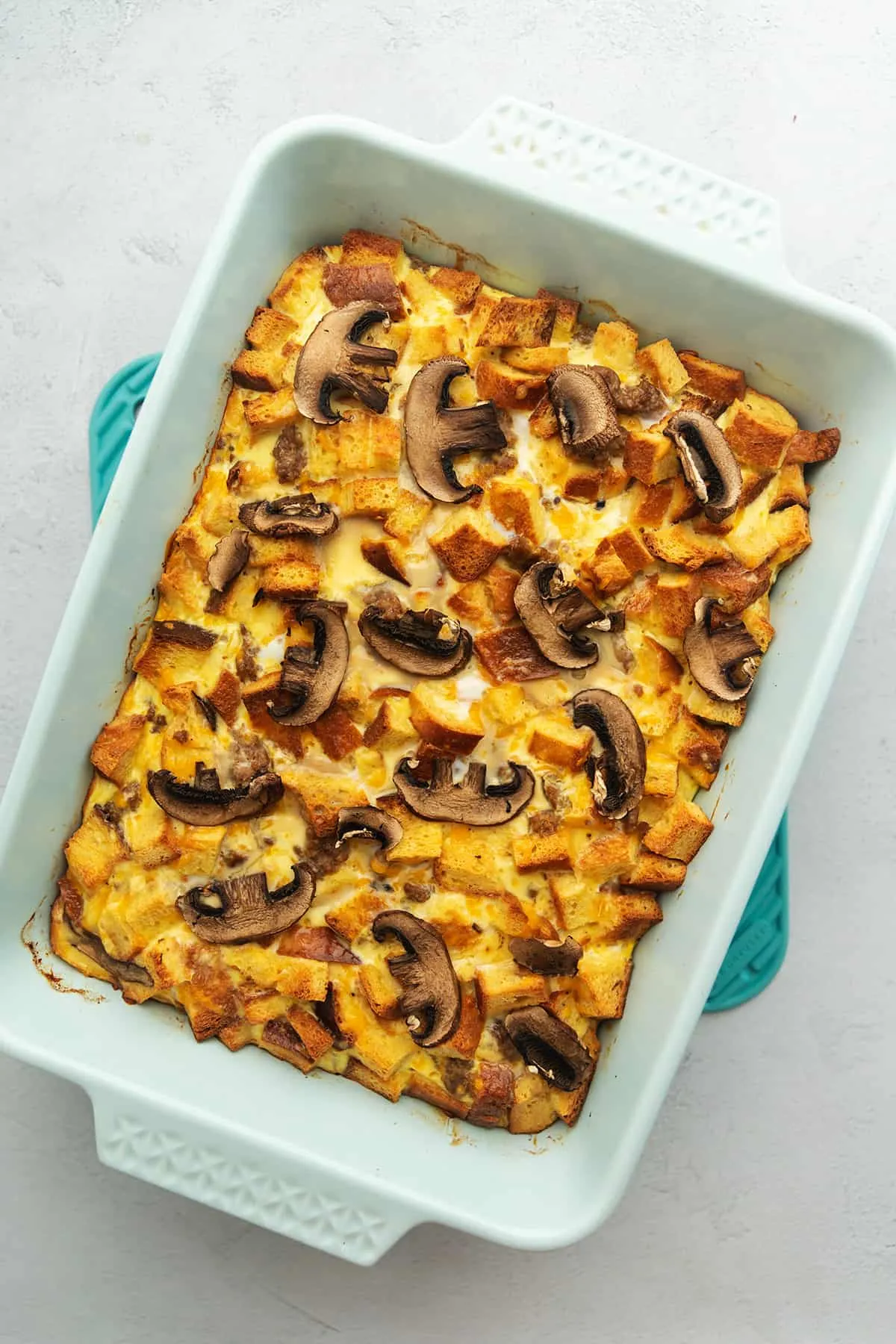 Keto Breakfast Strata with Sausage and Mushrooms