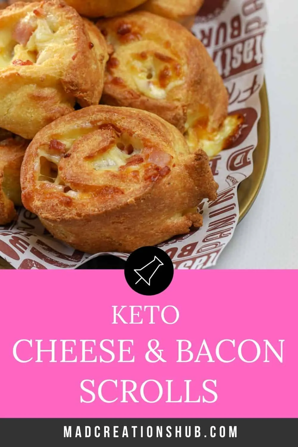 Keto Cheese Bacon Scrolls