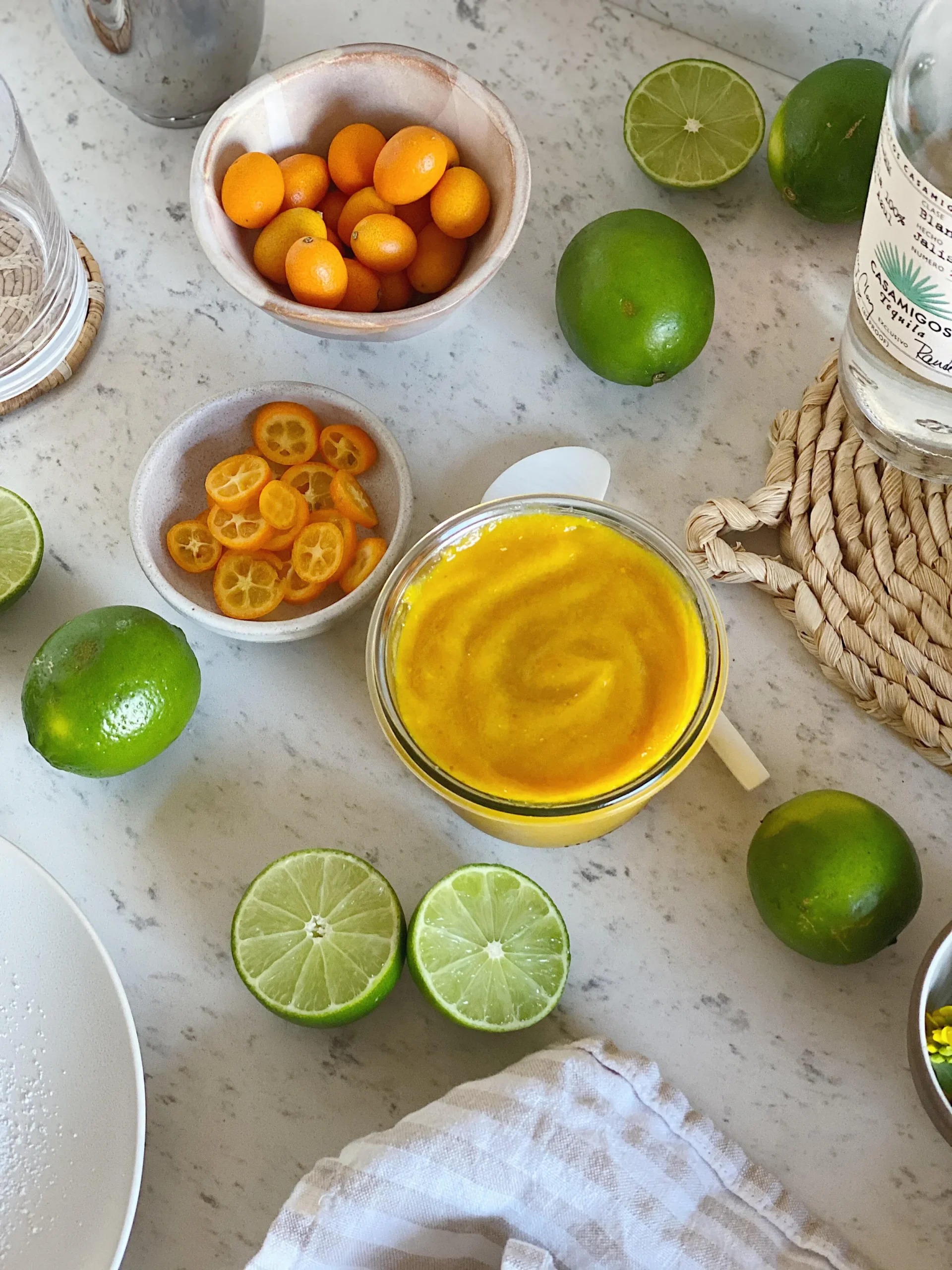 Kumquat Basil Ginger Limeade