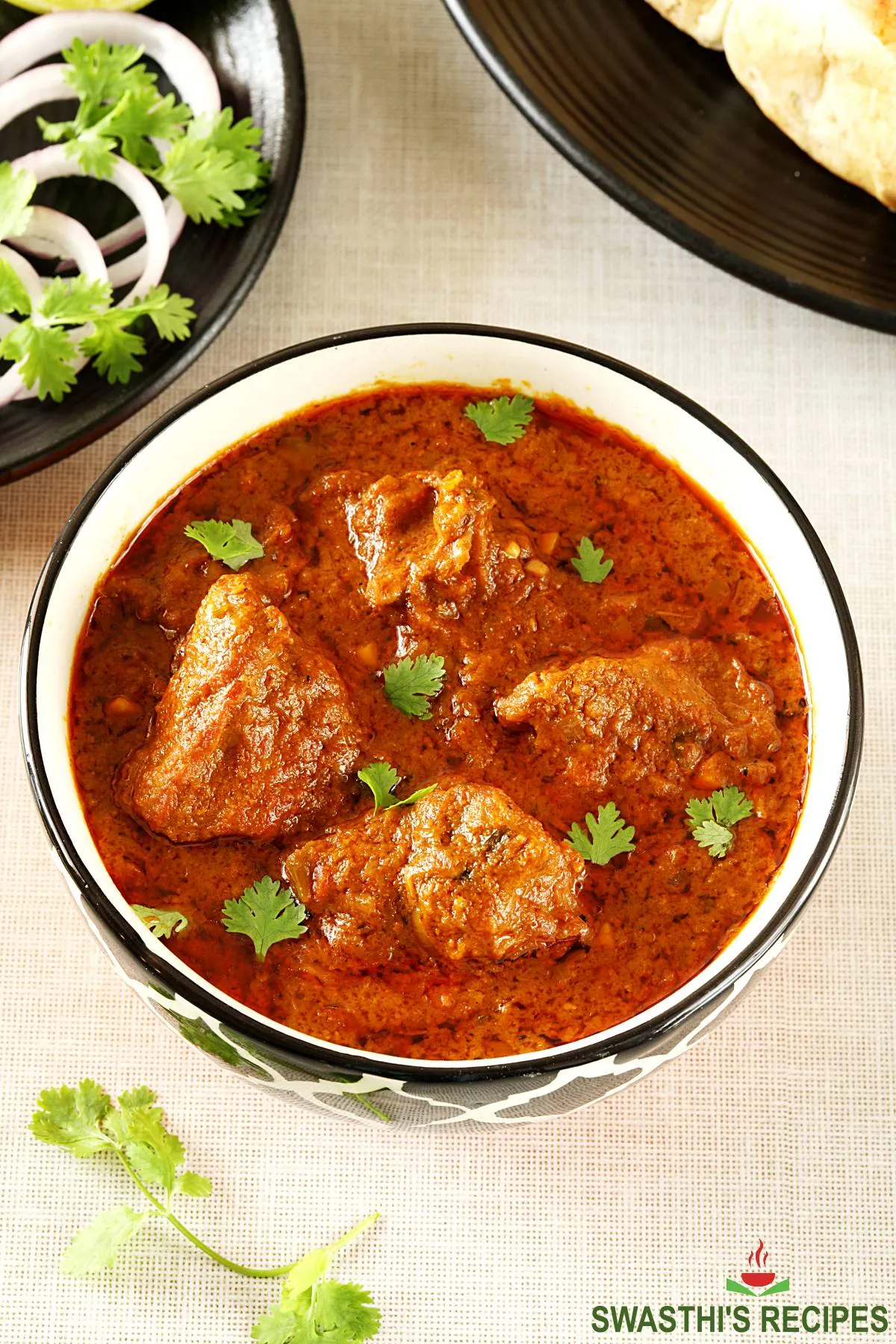 Lamb Curry with Onions, Mint, and Cilantro