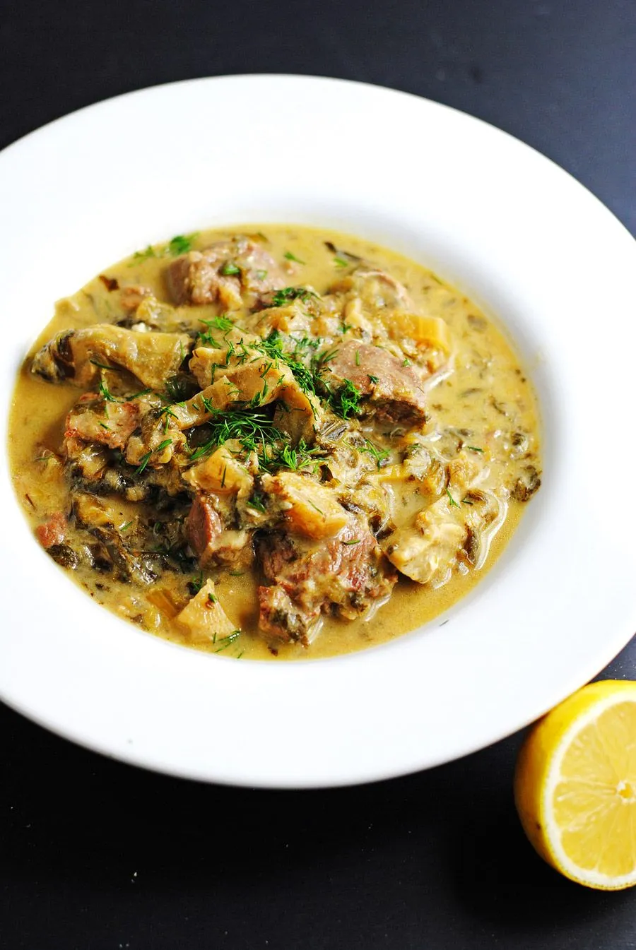 Lamb Fricassee Greek Style Lamb Greens in Avgolemono Sauce